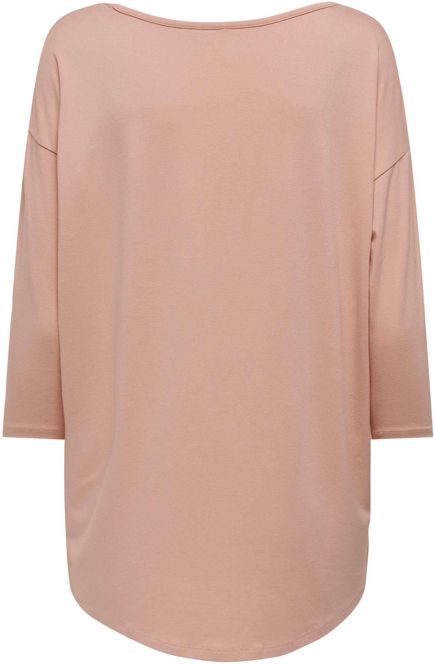 ONLY 3/4-Arm-Shirt Misty Detail:Melange 3/4 SHOULDER Rose TAPE ONLMOSTER CS TOP