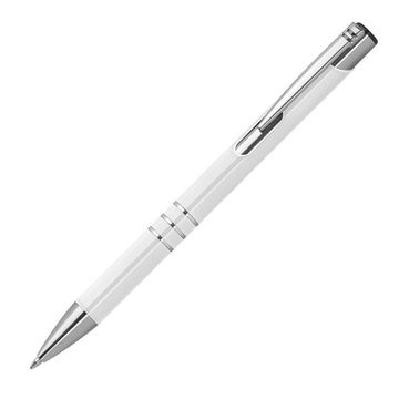 Livepac Office Kugelschreiber 100 Kugelschreiber aus Metall / vollfarbig lackiert / Farbe: weiß (mat