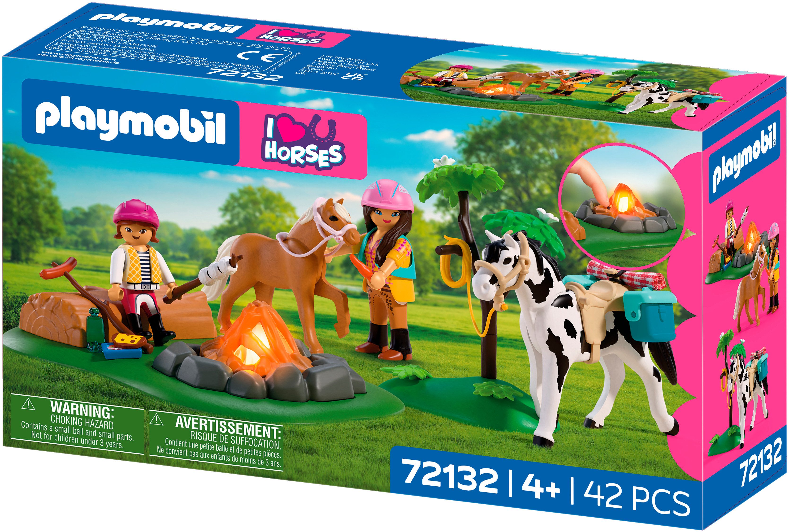 Playmobil® Reitausflug mit Lagerfeuer (72132), I Love Horses Konstruktions-Spielset, (42 St), Made in Europe – Bild 3 von 5