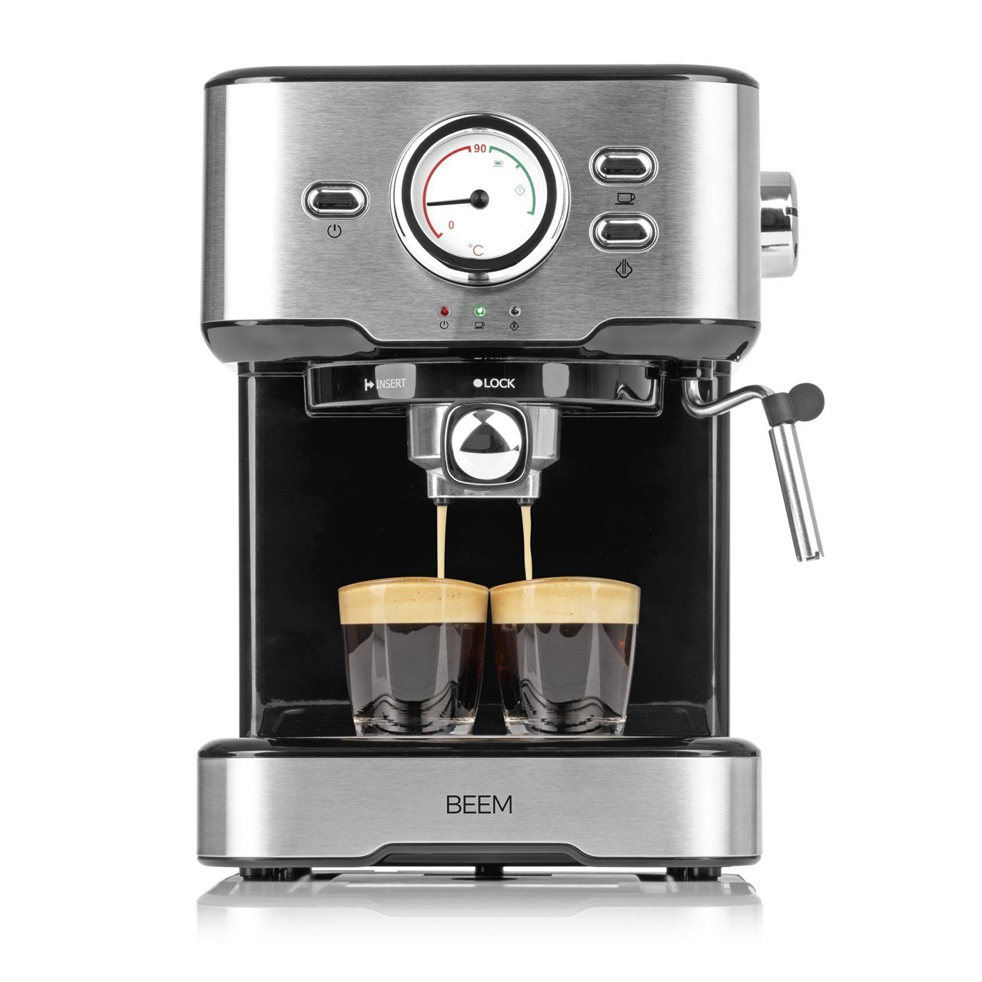 BEEM Espressomaschine ESPRESSO-SELECT Siebträgermaschine 15 bar, 1.5l Kaffeekanne, Warmhalteplatte schnelles Aufheizen Temperaturregelsystem