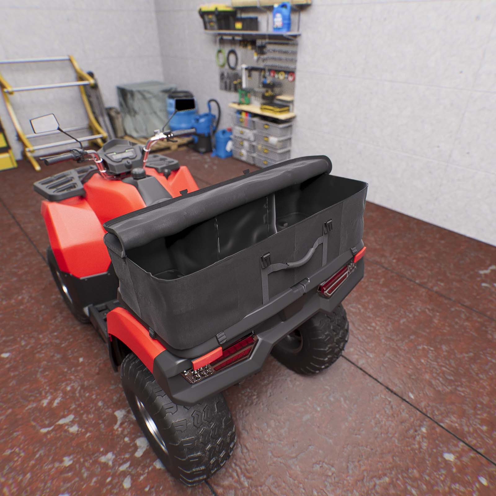 QLS Allzweckkiste ATV QUADTASCHE SCHWARZ, Heckmontage Gepäckkoffer Gepäcktasche Tasche Quadkoffer