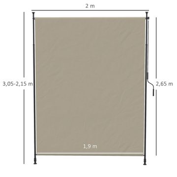 Outsunny Markise Seitenmarkise (Vertikalmarkise, 2-St., Senkrechtmarkise) LxH: 200x215-305 cm