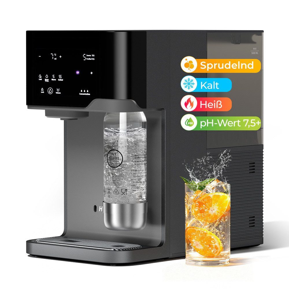 Hydrofast Wasserfilter C300 RO-Wasserfilter, Eiswasser und Sprudelwasser, 5-stufige Filterung mit UV-Sterilisation