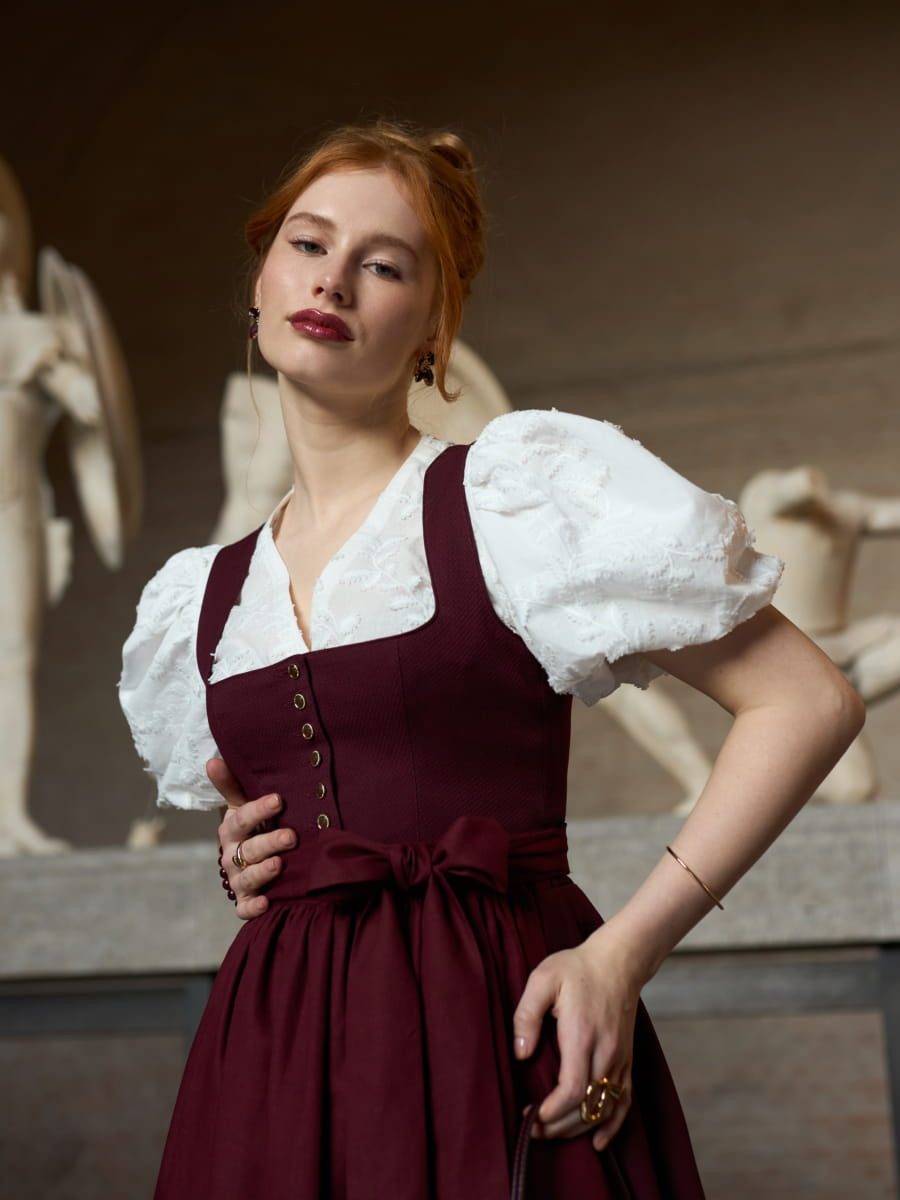 Madame Marie Dirndl Dirndl Lyrielle 80cm Länge kastanienrot – Bild 5 von 5