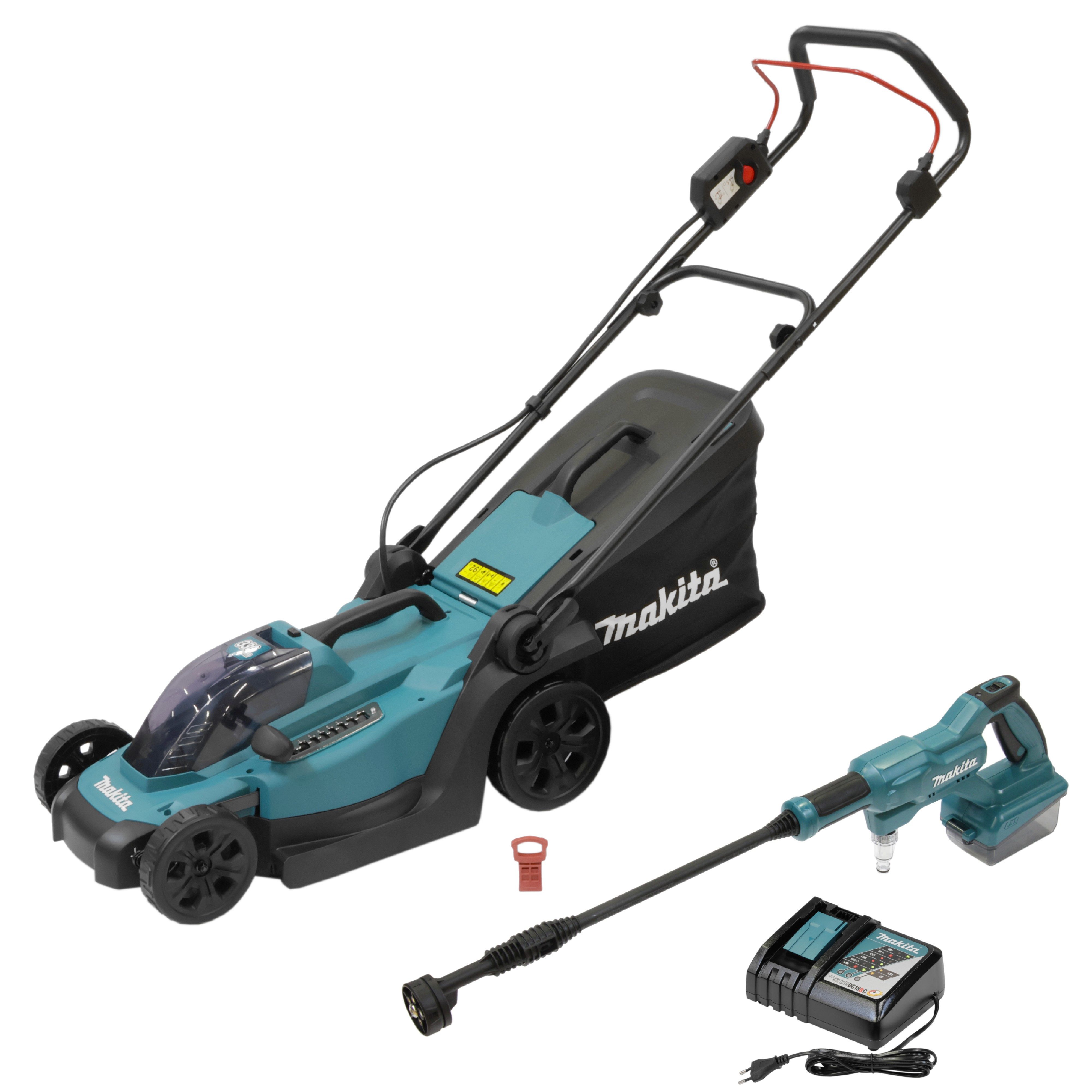 Makita Akkurasenmäher DLX2583T, (Set), inkl. Akku-Druckreiniger, Akku und Ladegerät