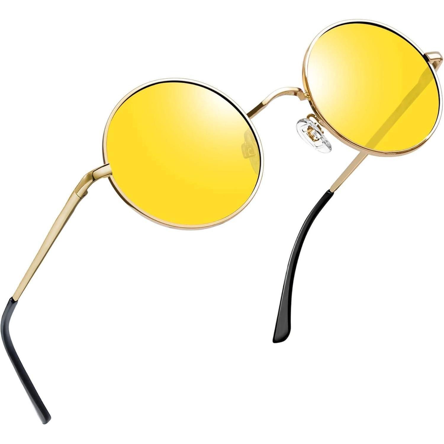 LuxusKollektion Retrosonnenbrille Sonnenbrille Rund A12-gelb Nachtsicht-nicht Polarisiert Wie die Bilder