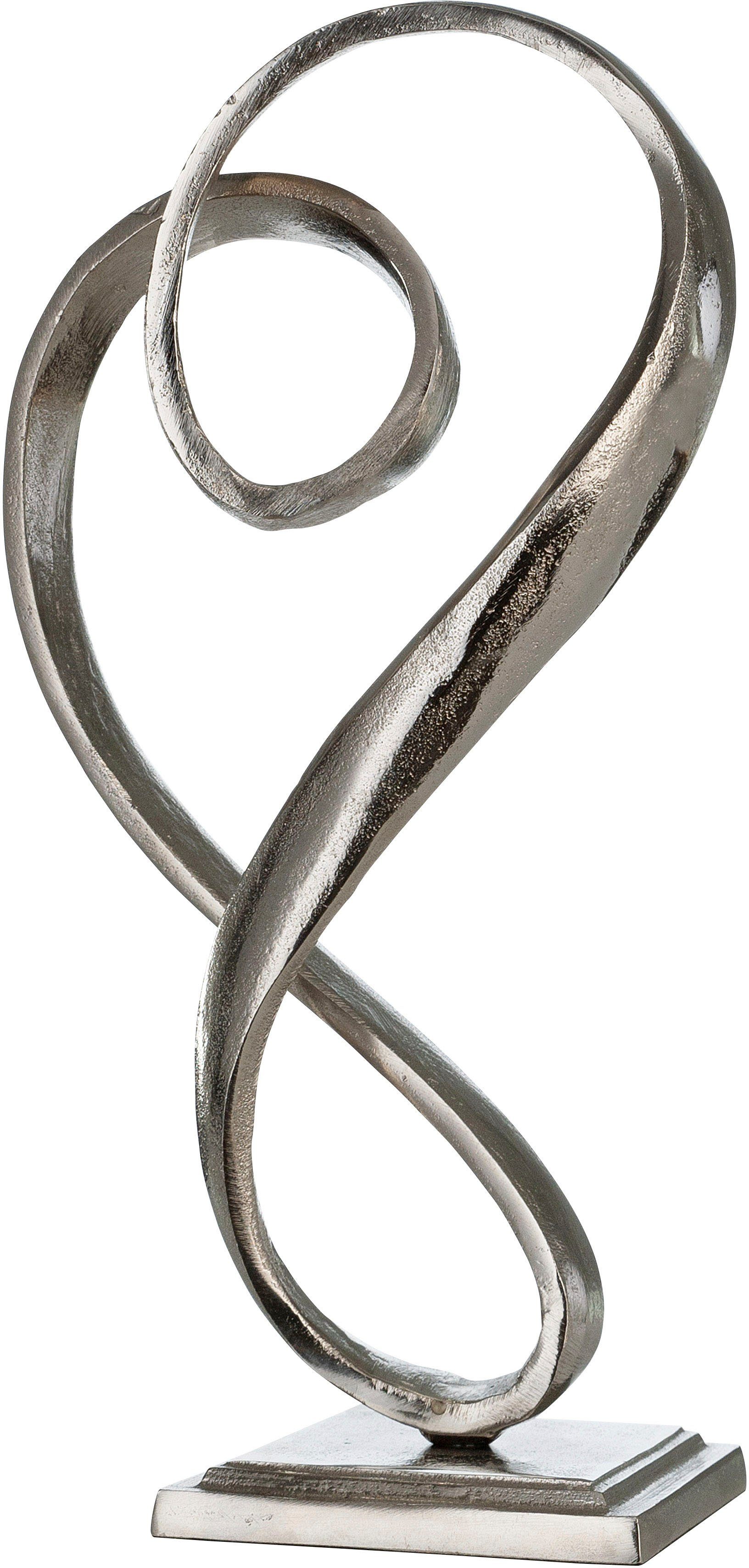 Casablanca Gilde Heart, antikfinish, Curved by Dekoobjekt, (1 aus Metall, Skulptur silber 33 Herz Form, St), Wohnzimmer Höhe Dekofigur cm,
