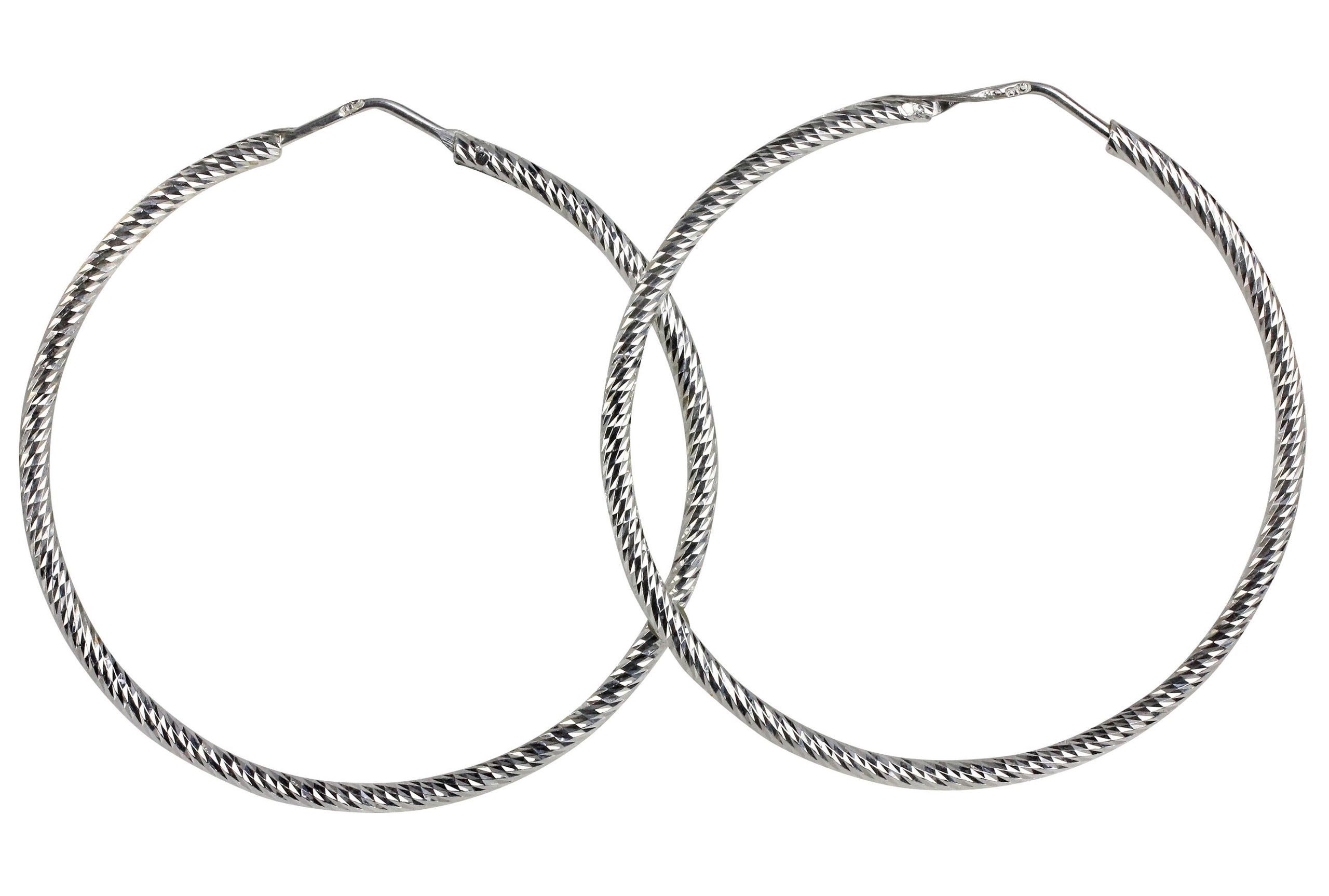 SILBERMOOS Paar Creolen Diamantierte Creolen L, 925 Sterling Silber. € 106,00, (€ 106,00 pro 1 Paar).