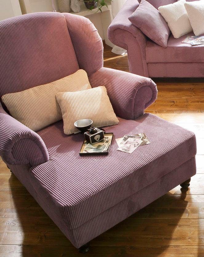 Home affaire XXL-Sessel King Henry, Sessel, Ohrensessel, Relaxsessel, Big Sessel, Breite 121cm, mit Federkern, in legerer Polsterung und losen Kissen