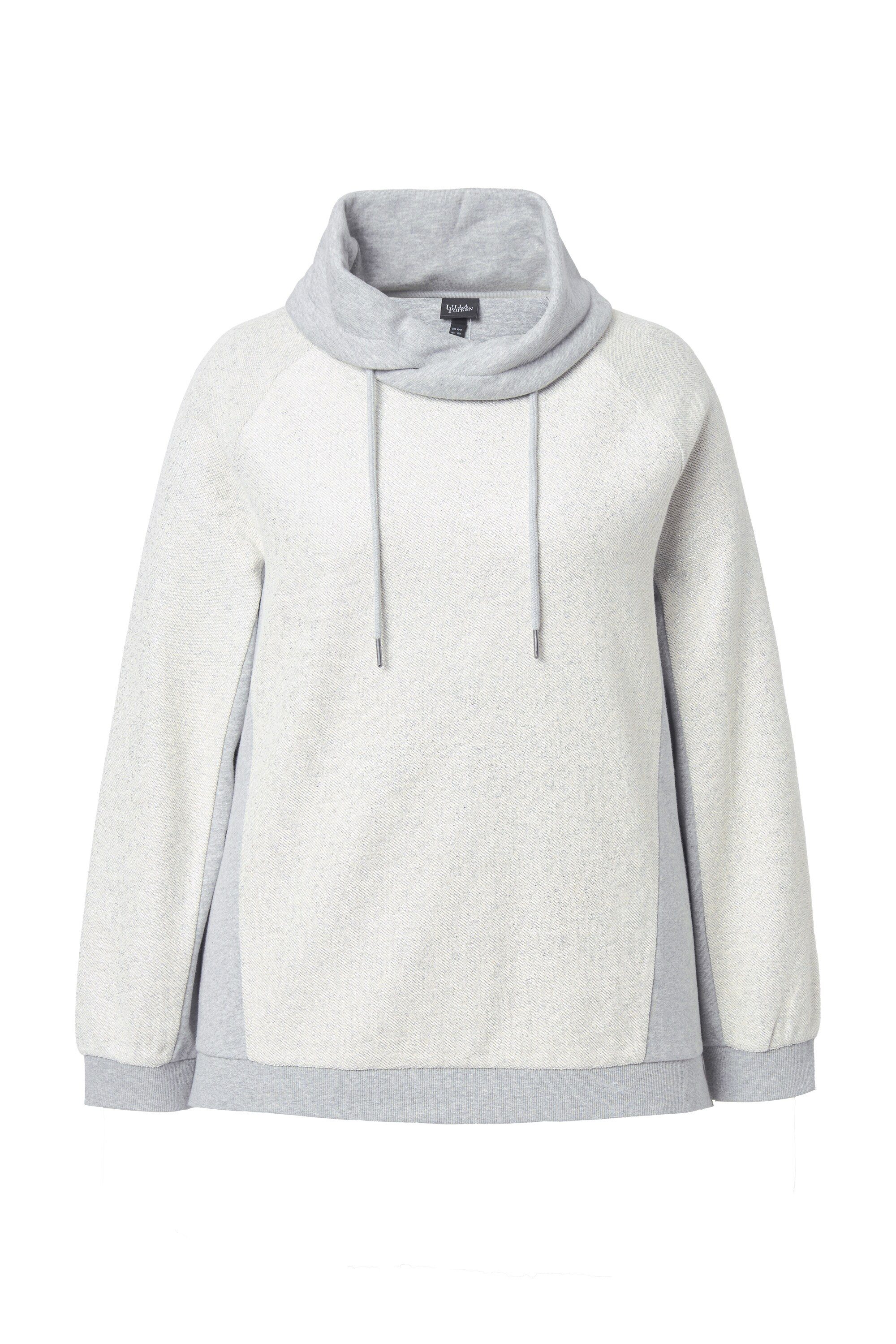 Ulla Popken Sweatshirt Sweatshirt Glitzereffekt Stehkragen günstig online kaufen