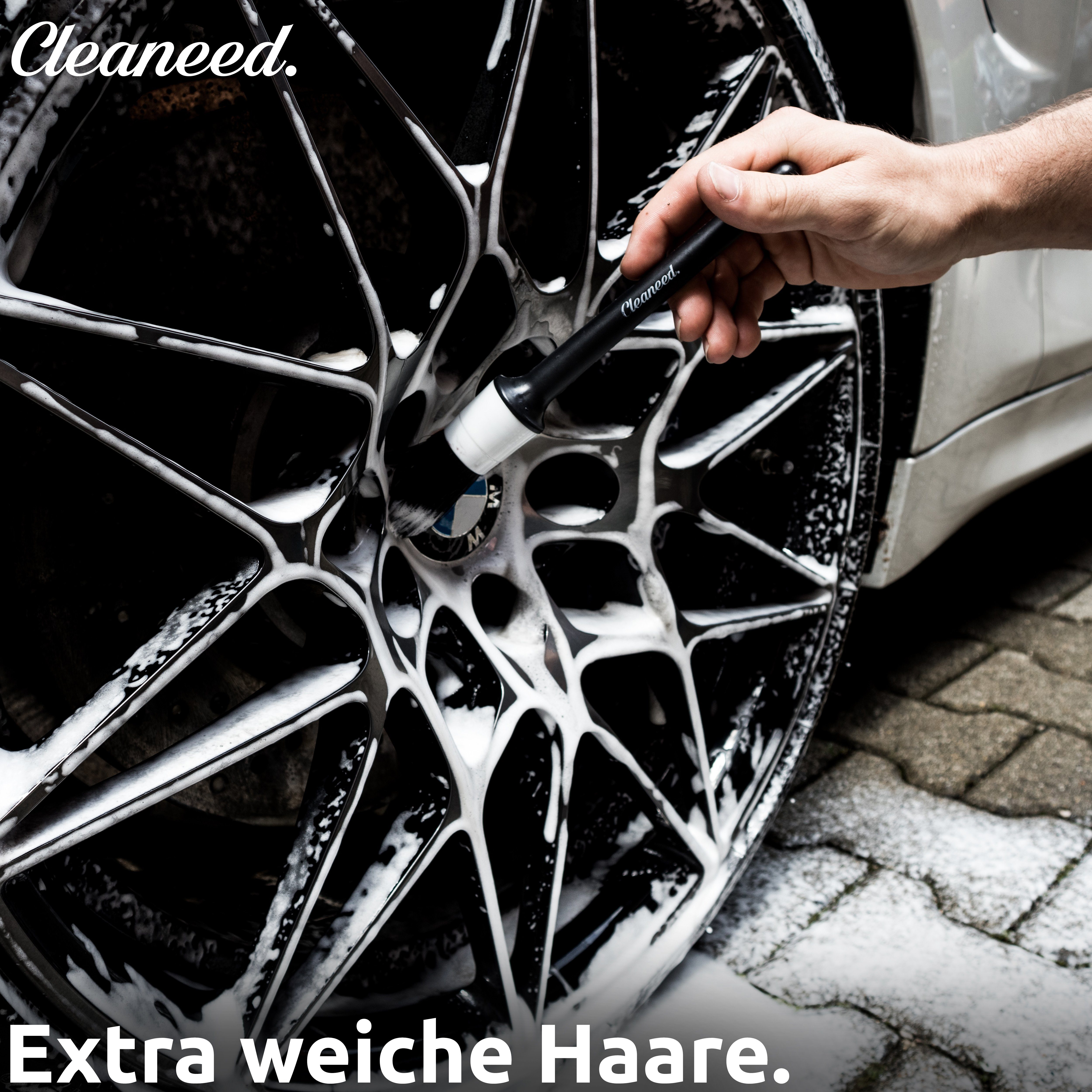 Cleaneed Autowaschbürste Detailing Pinsel Set - Schonende & einfache Reinigung, Auto, Felgen, Alufelgen, Innenraum, Motorrad, Felgenbürste, (5-tlg), Universal einsetzbar und Oberflächenschonend