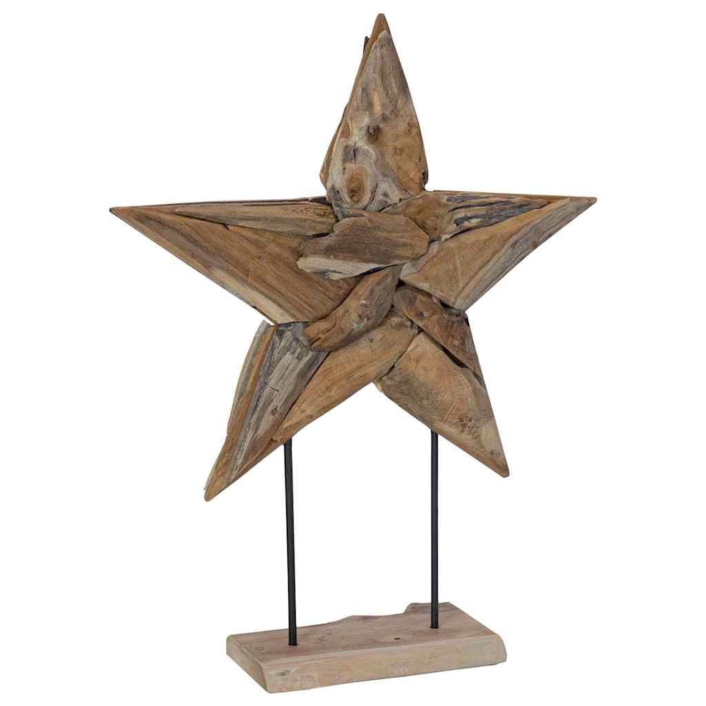 vidaXL Christbaumschmuck Weihnachtsstern Braun 59,5 x 18 x 74 cm Massivholz (1-tlg)