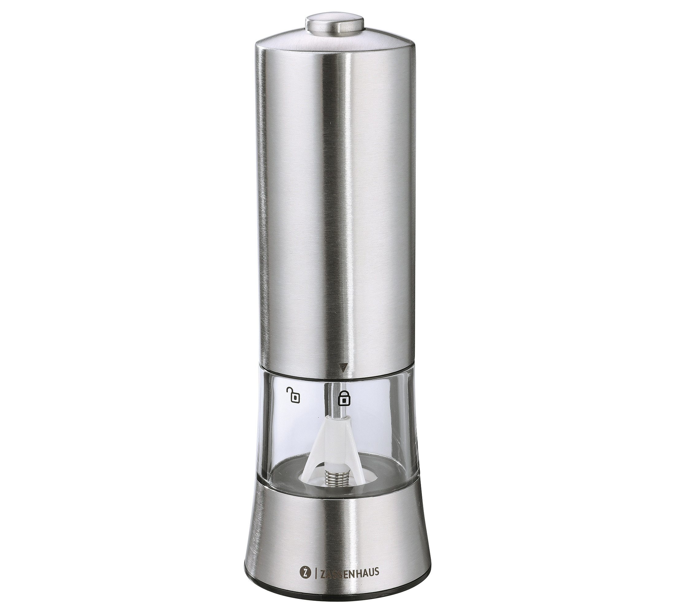 ZASSENHAUS Salz-/Pfeffermühle Pfeffermühle Gewürzmühle USB elektrisch 18cm Edelstahl ZASSENHAUS