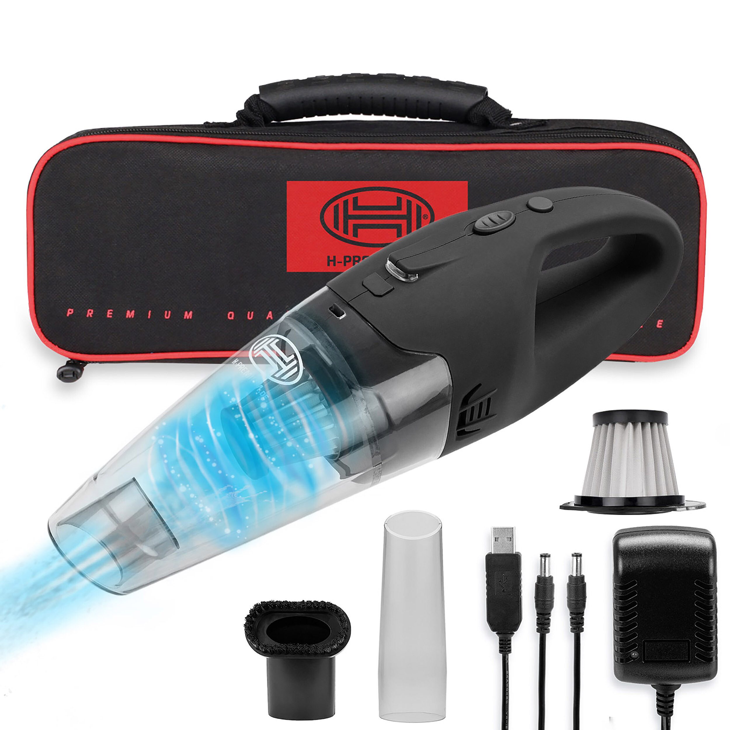 HEYNER Handstaubsauger Akku Autostaubsauger Handsauger beutellos mit HEPA-Filter, 90 W, Beutellos mit Filter