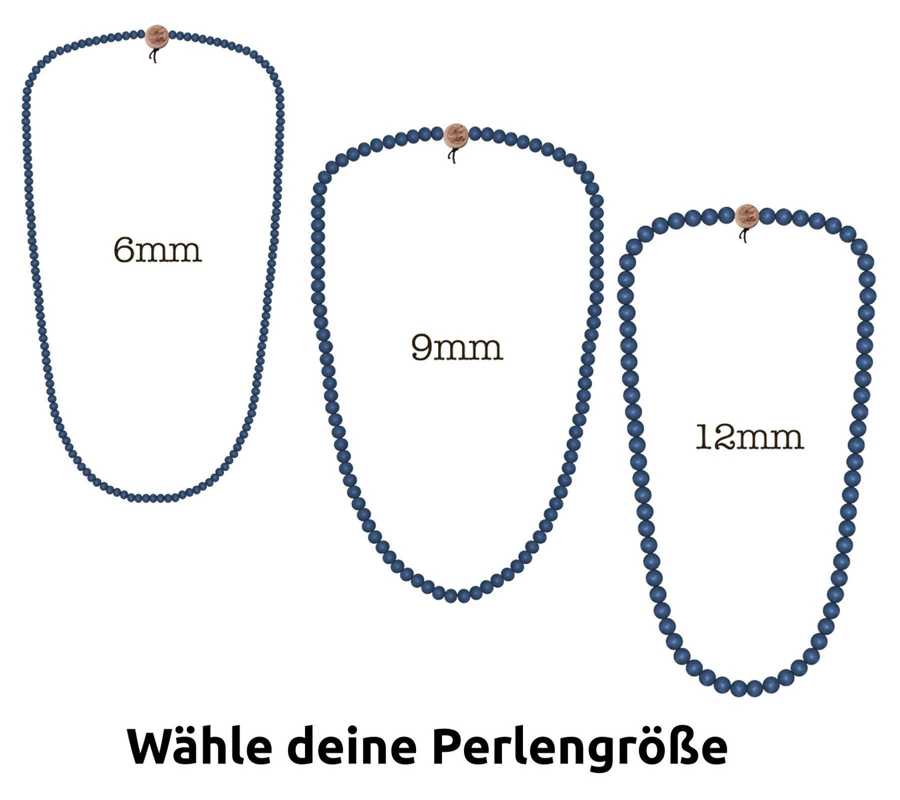 Hals-Schmuck schöne Blau WOOD Pearl FELLAS FELLAS Deluxe Mode-Schmuck WOOD Necklace Halsband Holz-Kette