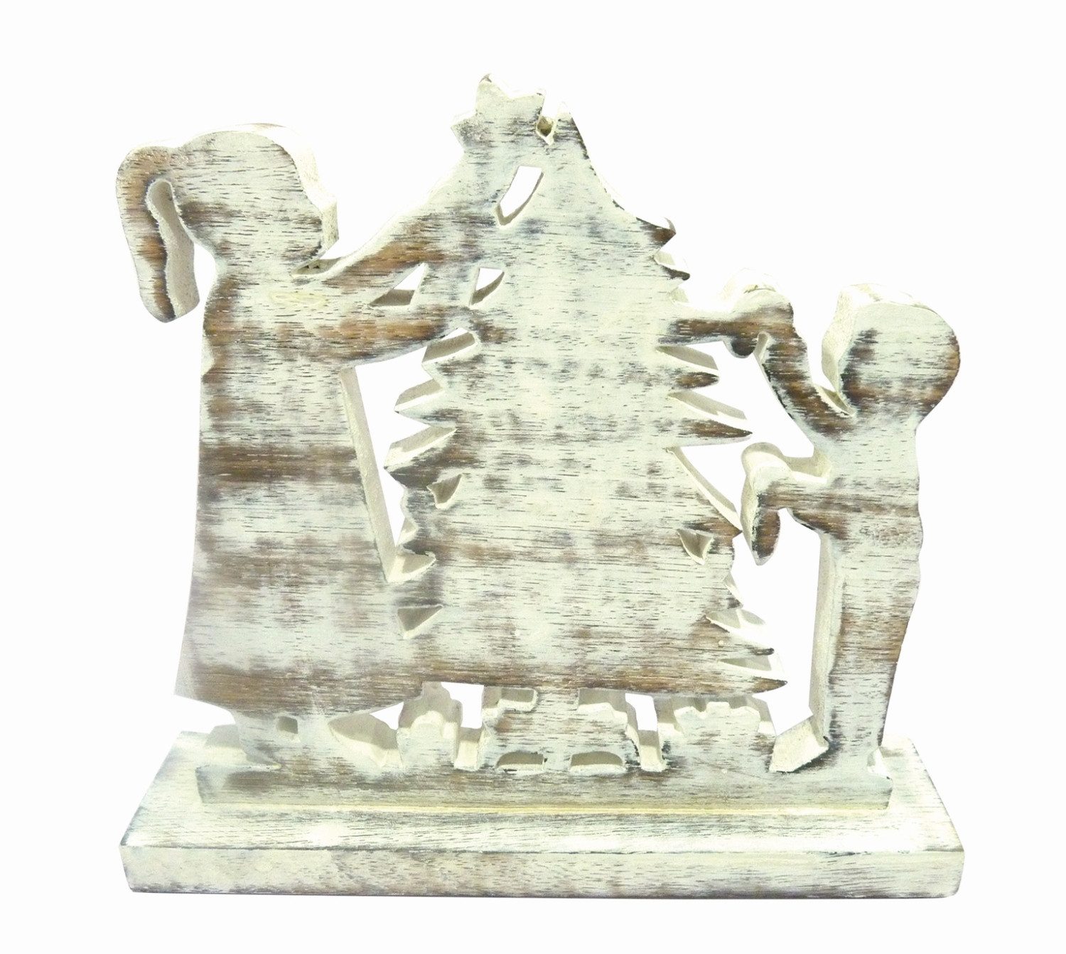 El Puente Dekoobjekt Dekoständer "Kinder am Weihnachtsbaum", Handmade, Fair Trade