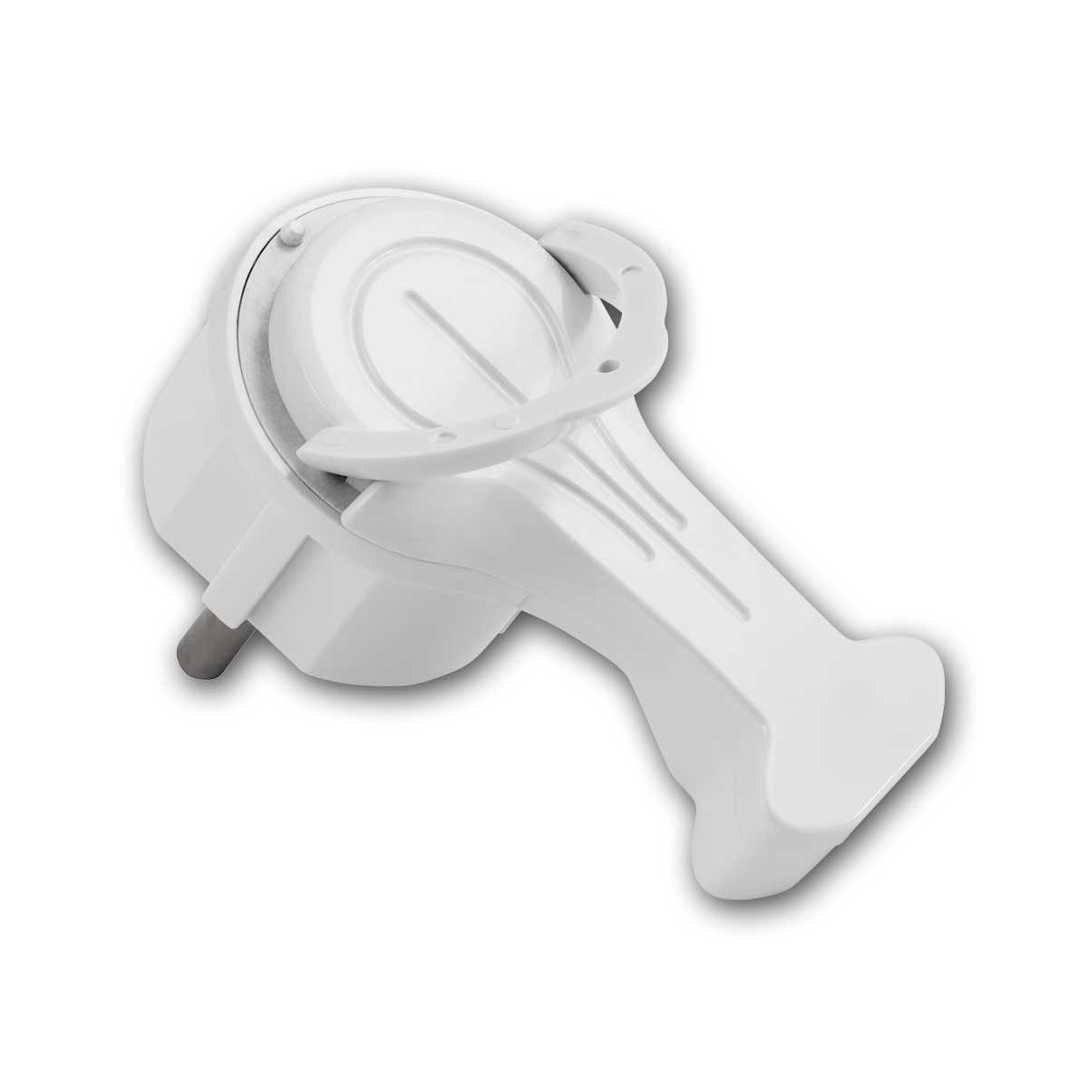 McPower Schuko-Stecker Schutzkontakt-Winkelstecker, extra flach, weiß