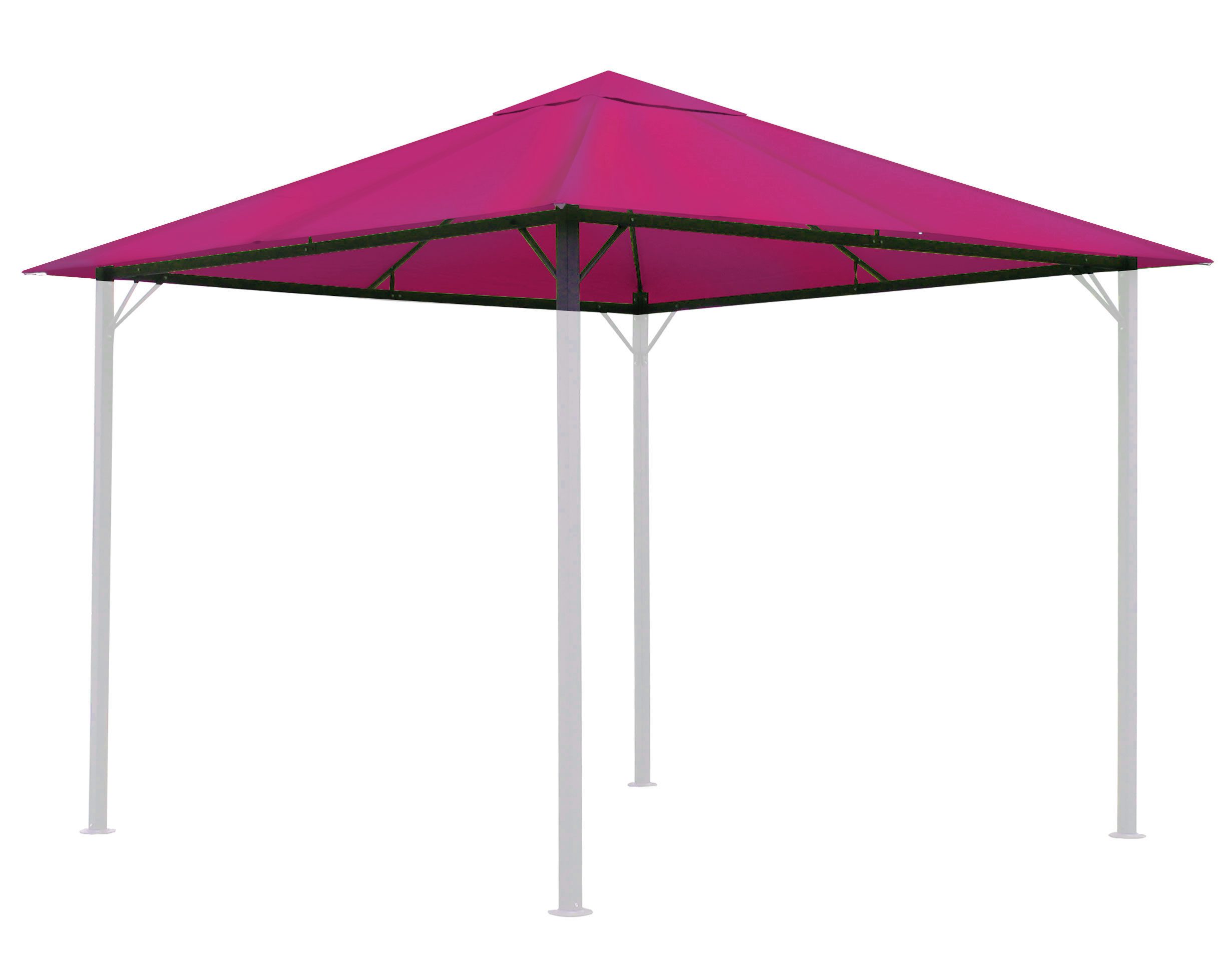 Quick Star Pavillon-Ersatzdach Nizza, 180 g/m², 297 x 297 cm (Beere, 3 x 3 m), Mit Lüftungsschlitzen