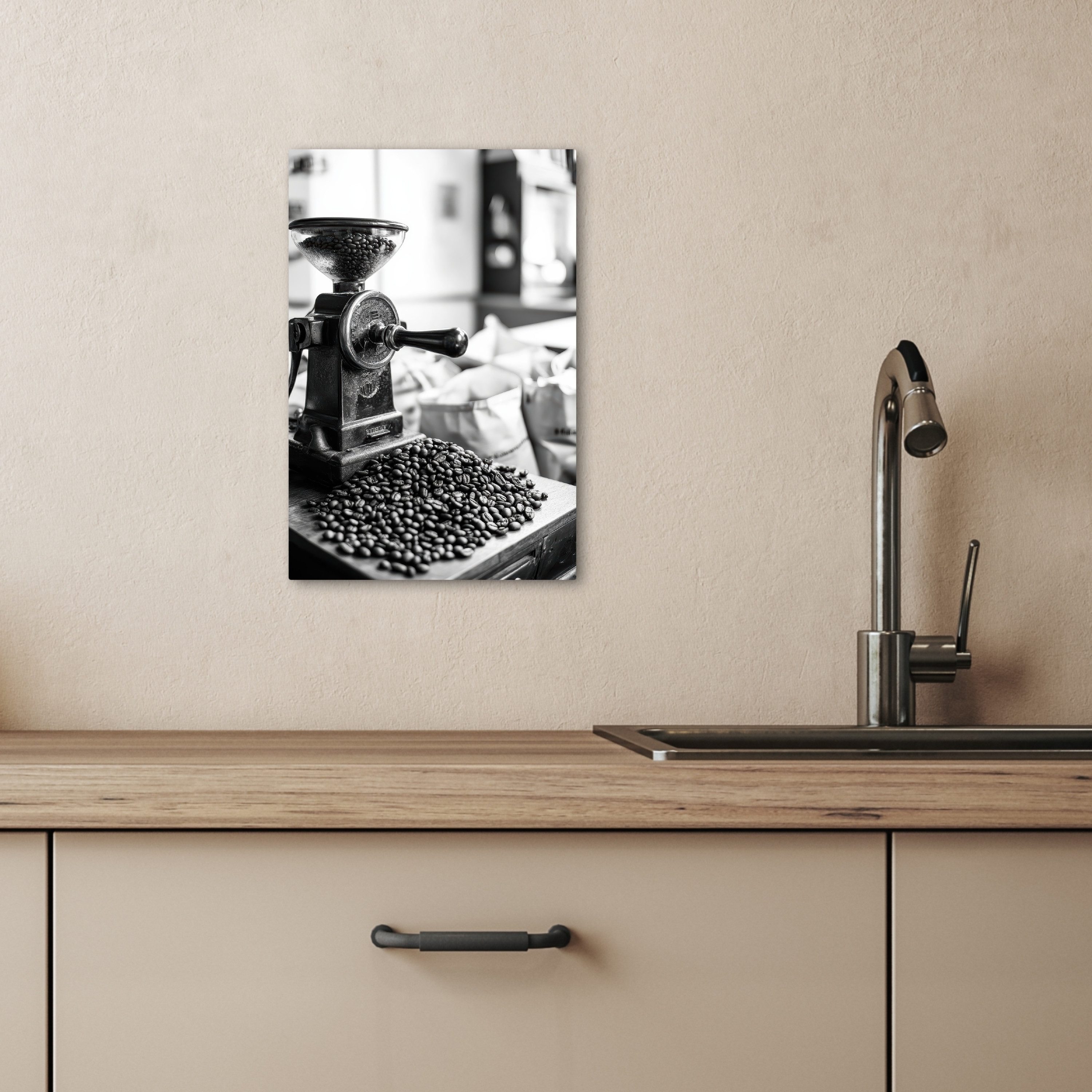 OneMillionCanvasses® Leinwandbild Kaffeemühle - Gemahlen - Vintage - Küche, Fotodruck (1 St), Wandbilder für Esszimmer, Wanddeko Bilder Küche 20x30 cm