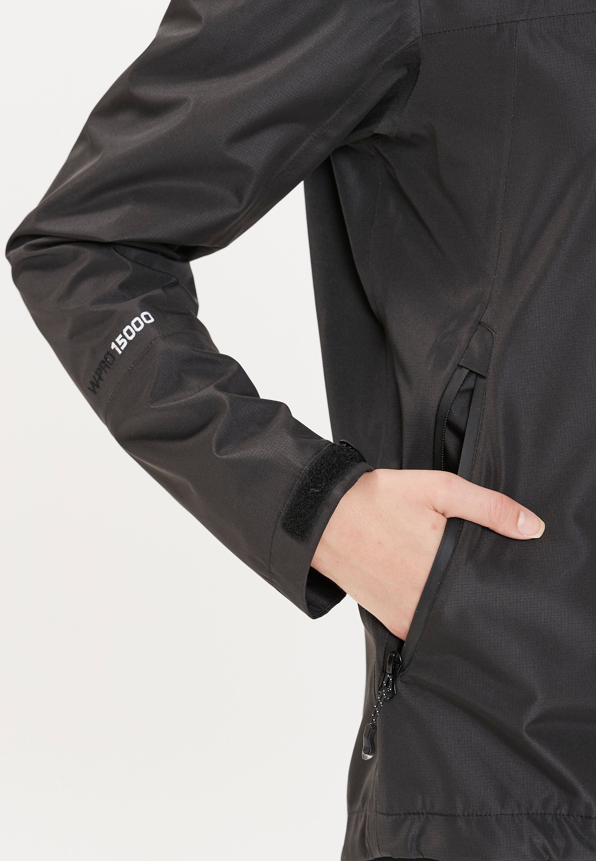 WHISTLER Softshelljacke BROOK W Shell mit Jacket Kapuze 15000 praktischer schwarz W-PRO