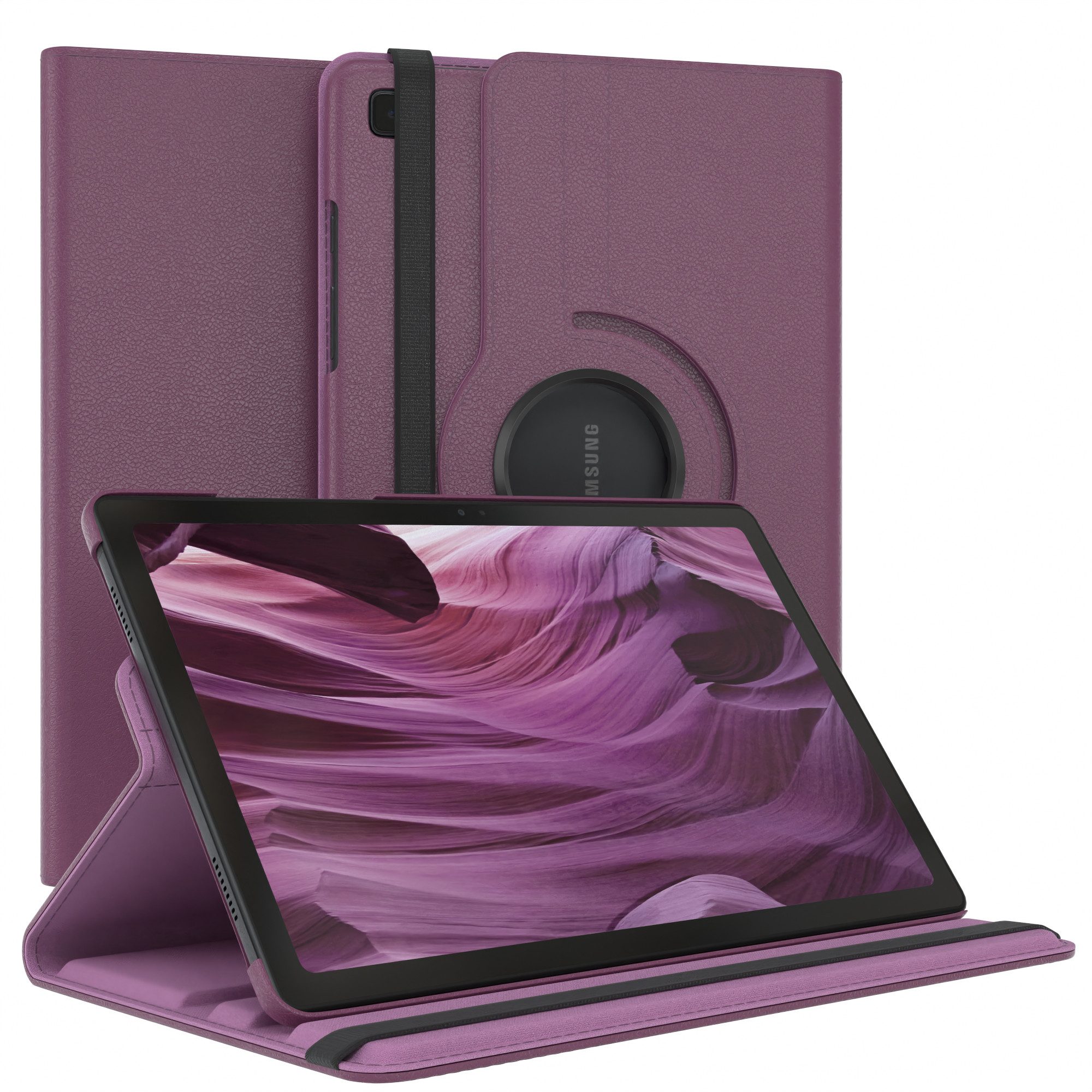 EAZY CASE Tablet-Hülle Rotation Case für Samsung Galaxy Tab A7 10,4 Zoll, Tablet-Hülle Bookstyle Case Fullcover Schutz Tasche Stehfunktion Lila