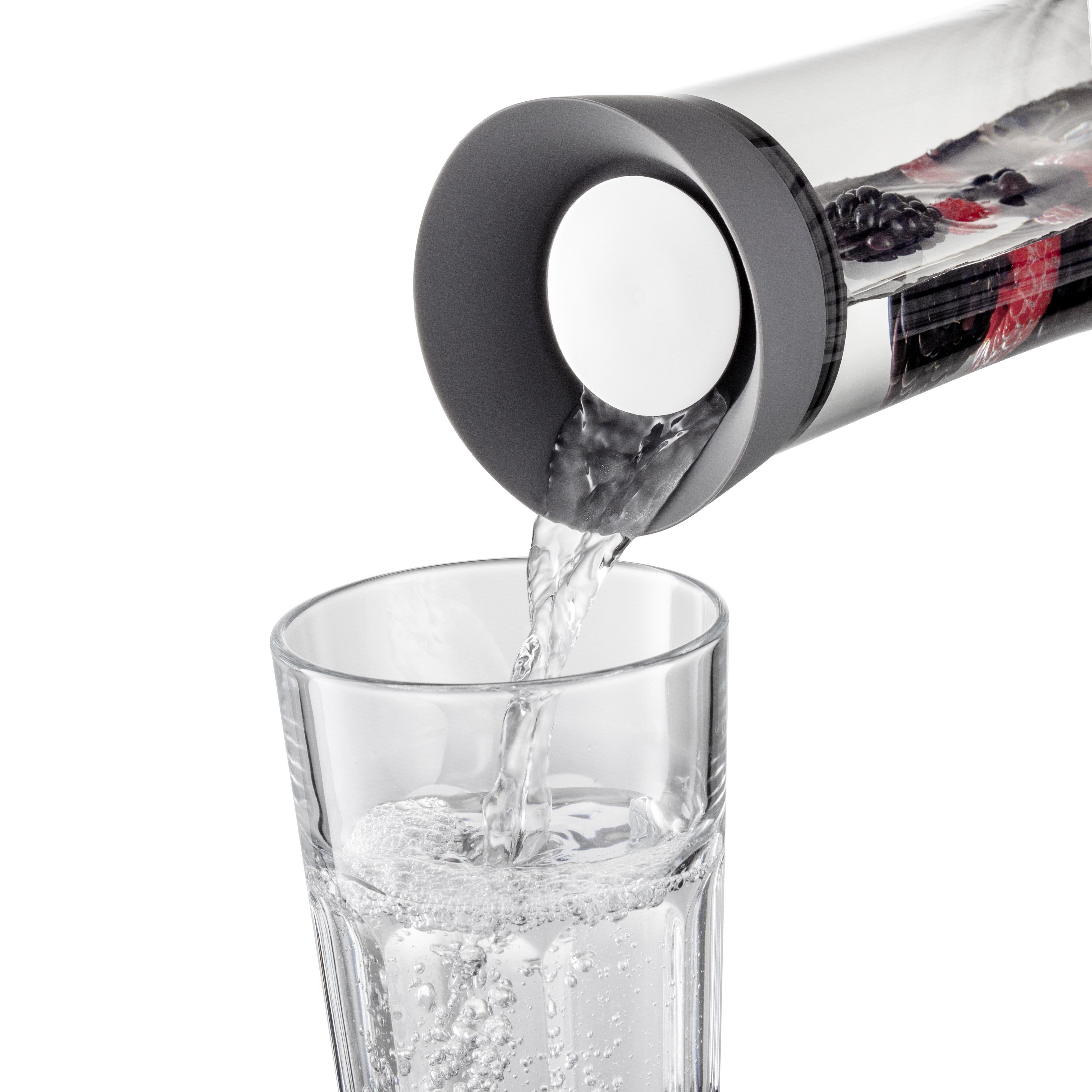 blomus Wasserkaraffe -DRIWA- aus Glas, 1 Liter, Glaskaraffe, Dark Gray, Tropffreies Ausgießen