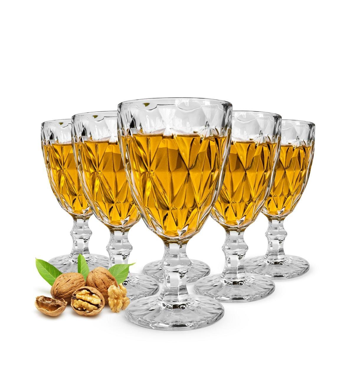 Sendez Weinglas 6 Weingläser mit Schliff 300ml auf Fuß Rotweingläser Gabi, 6-tlg., Glas