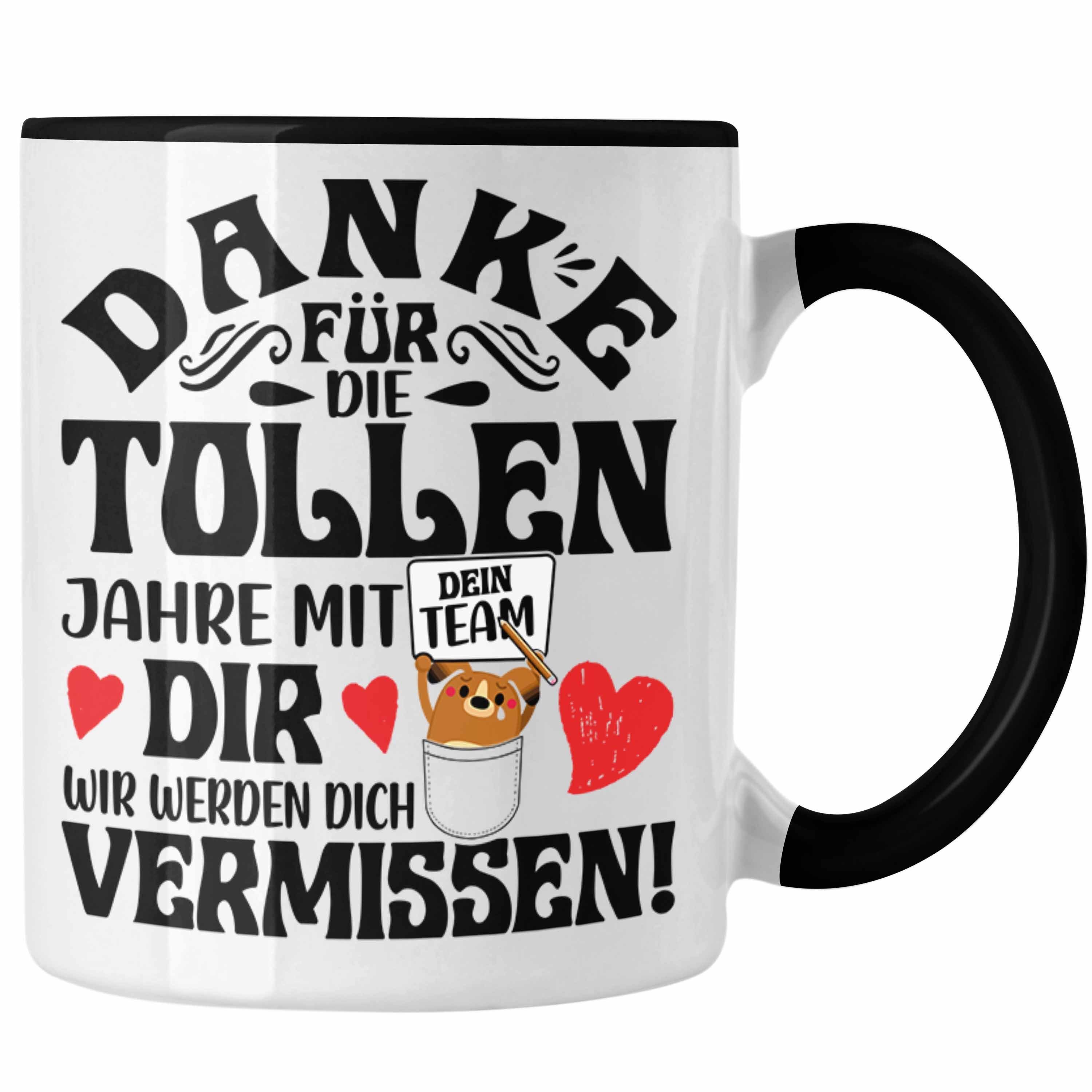 Trendation Tasse Jobwechsel Tasse Geschenk Danke Für Die Tollen Jahre Mit Dir Kollege A Schwarz