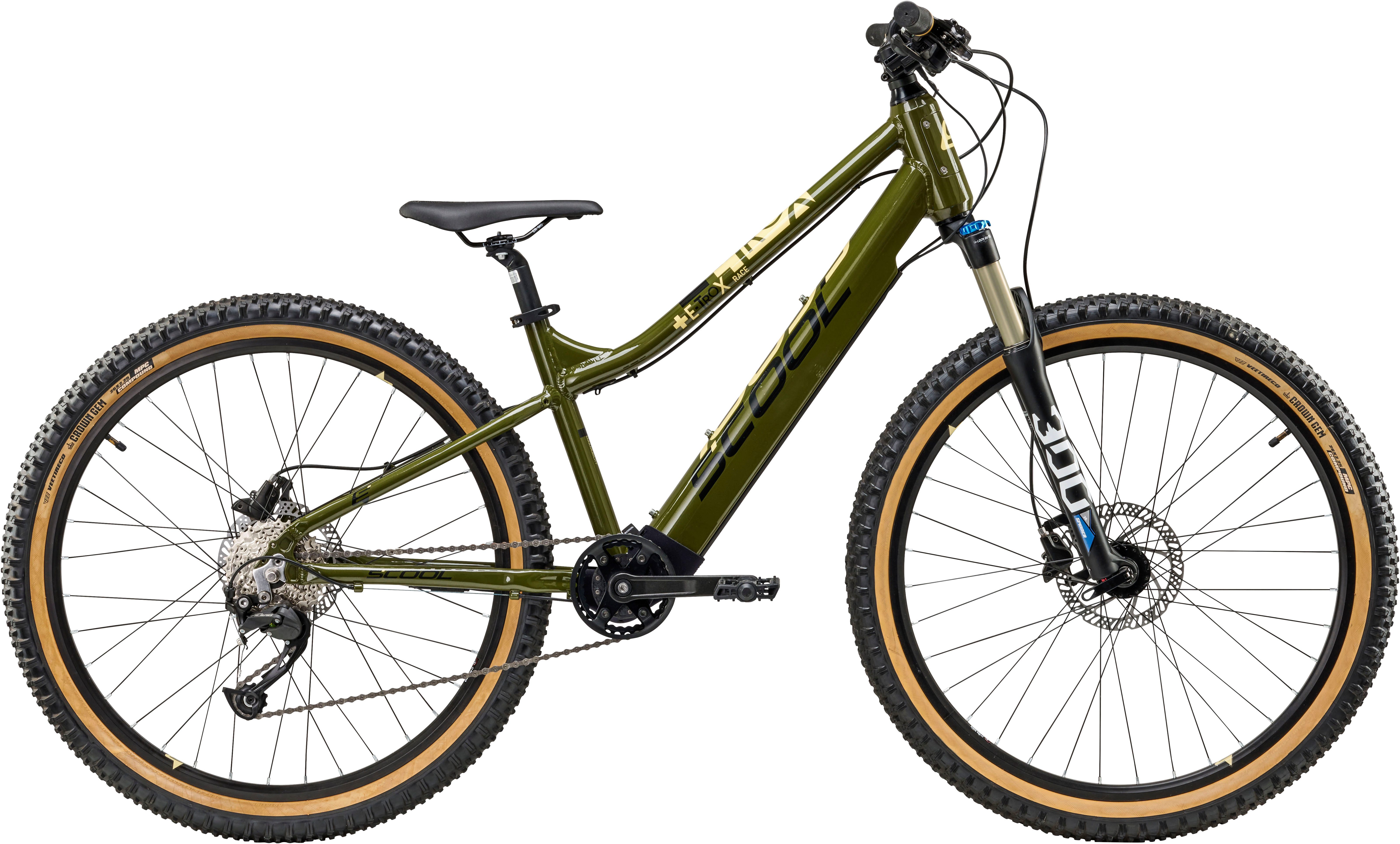 S’COOL E-Bike Mountainbike S'COOL e-troX race 26-9S Alivio - Olive/Beige, 9 Gang Shimano, Kettenschaltung, Heckmotor, 252 Wh, Bafang RM G370.250.DC Nabenmotor