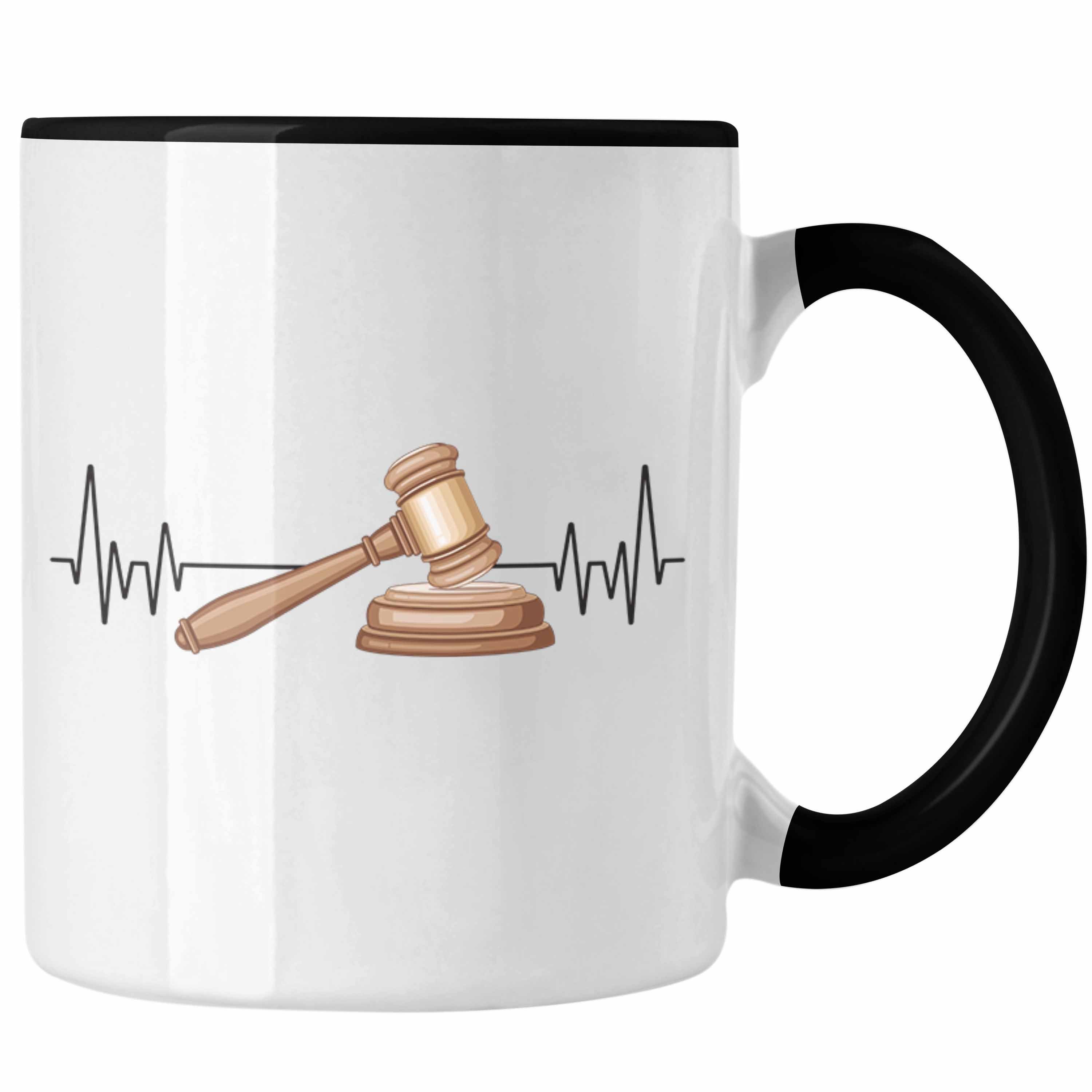 Juriste - für Geschenk Tasse Trendation Herzschlag Richter Jurist Tasse Trendation Jura Schwarz