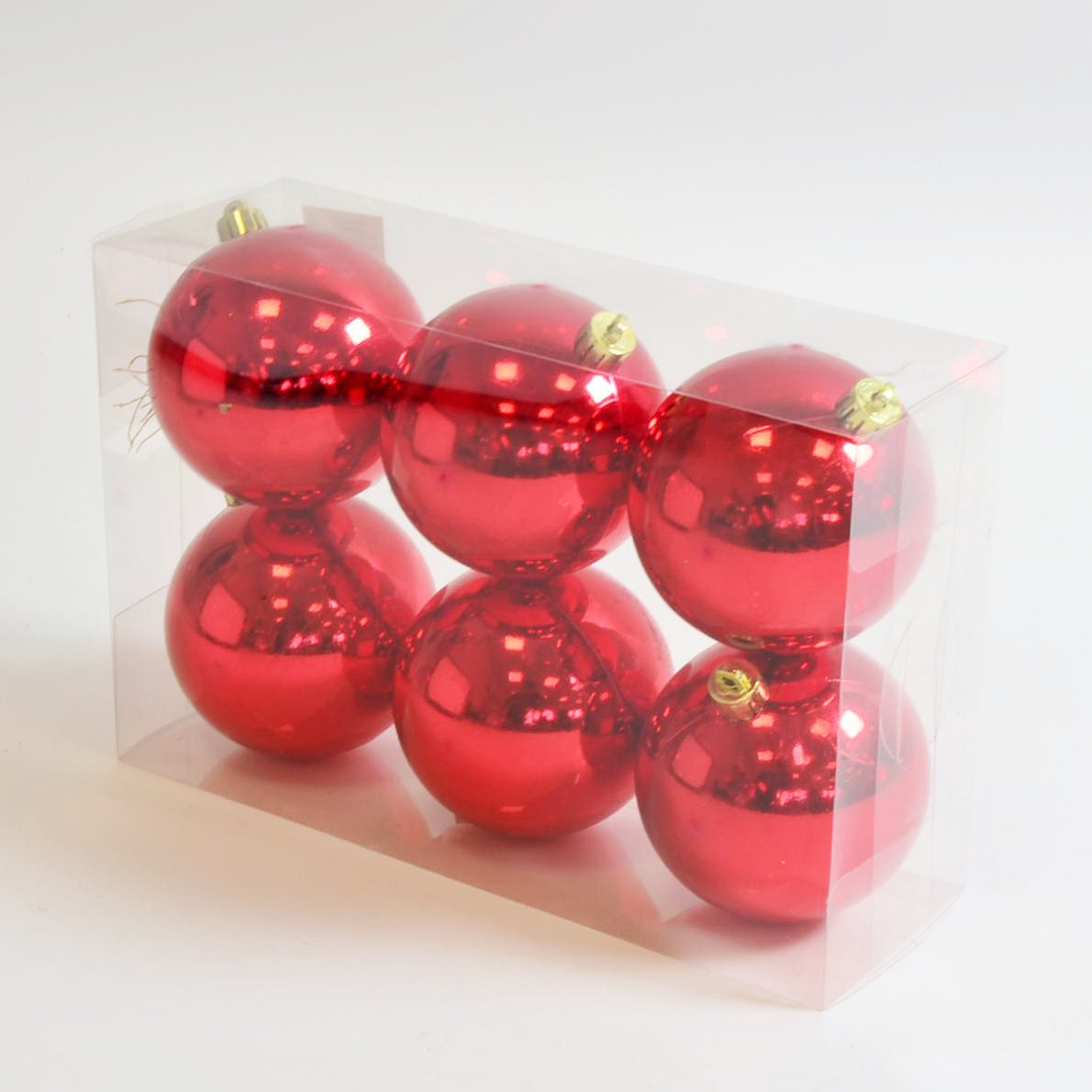 B&S Weihnachtsbaumkugel 6 Christbaumkugeln 8 cm rot (6 St) von B&S