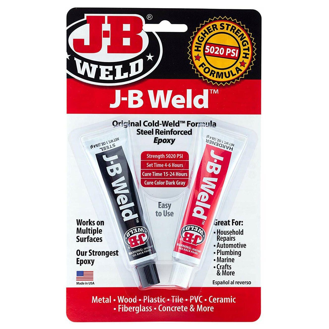 Montage-Kit JB Adhesive Weld 2-Komponenten Epoxydharz Kraft Kleber Bindemittel