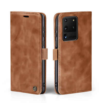 Tec-Expert Handyhülle Tasche Hülle für Samsung Galaxy S20 Ultra 4G/5G, Cover Klapphülle Case mit Kartenfach Fliphülle aufstellbar