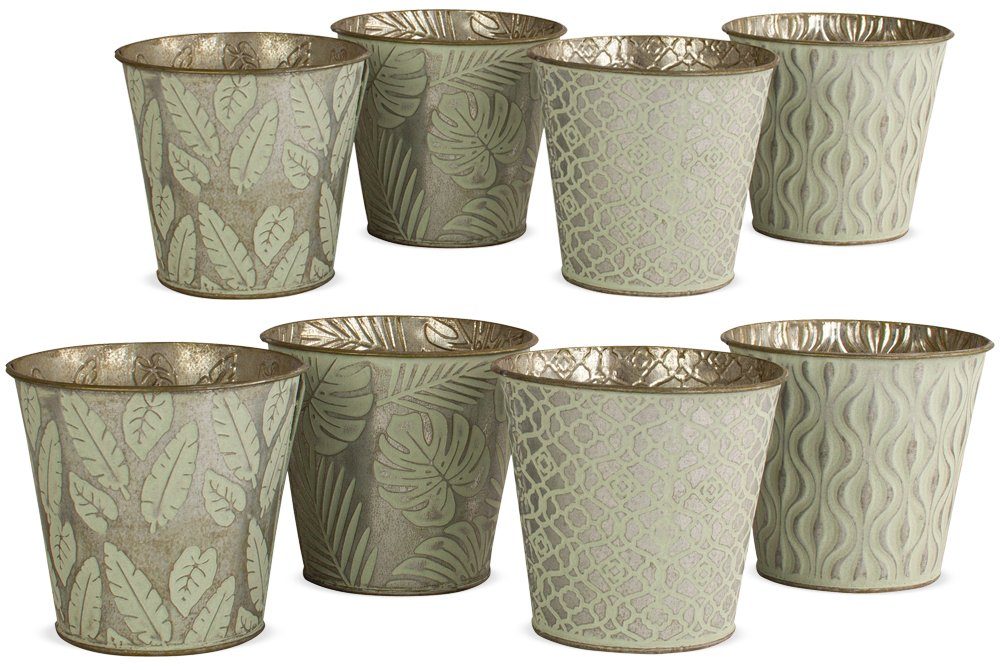 matches21 HOME & HOBBY Blumentopf Übertöpfe Prägemuster Naturmotive