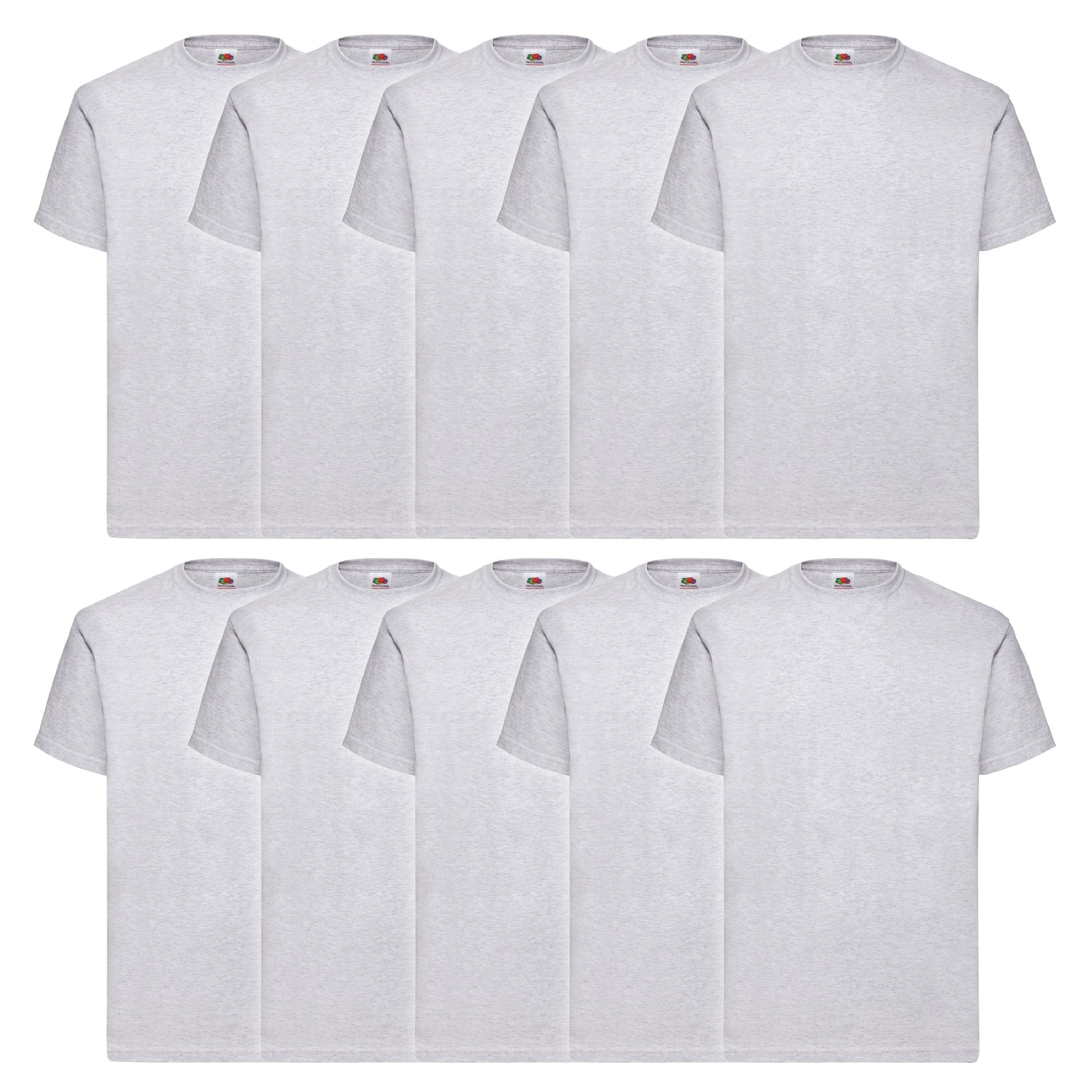 Fruit of the Loom Rundhalsshirt Valueweight T-Shirt graumeliert