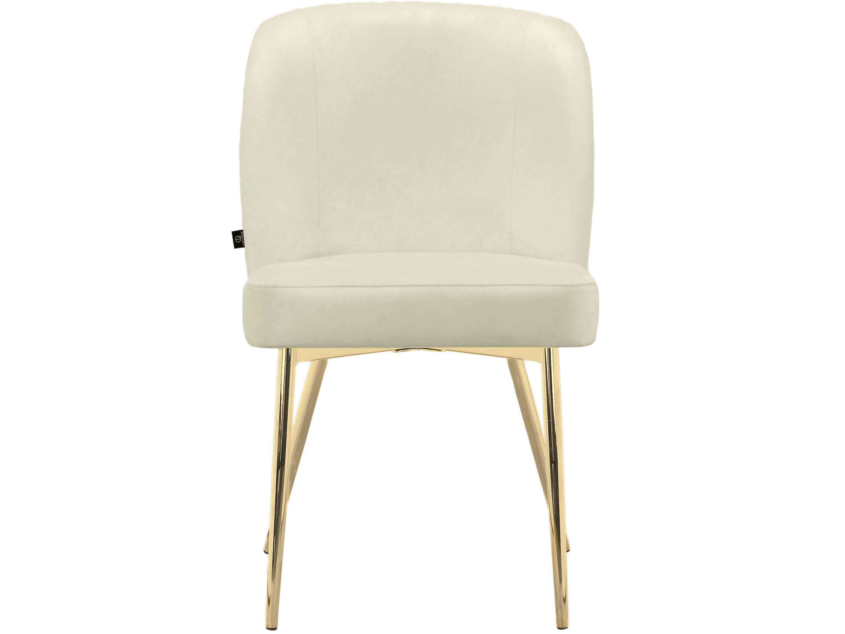 loft24 Esszimmerstuhl Ying (Set, 2 St), Metallgestell in goldfarben, Stuhl, Samtoptik, Polsterstuhl