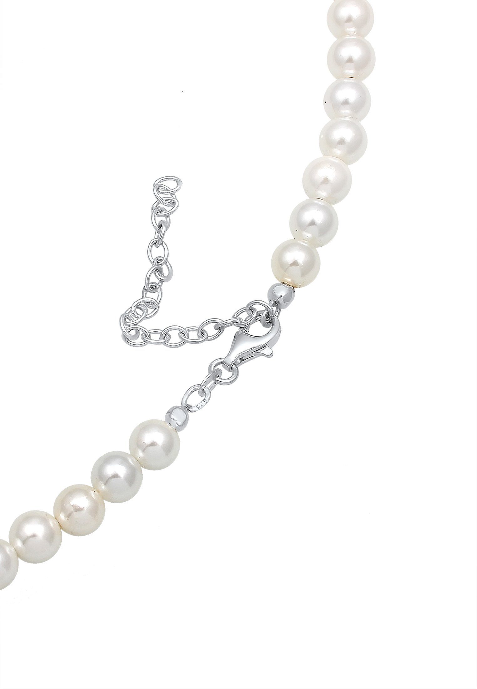 Elli Perlenkette Elli Halskette Choker Perle Herz Edelweiss 925 Silber