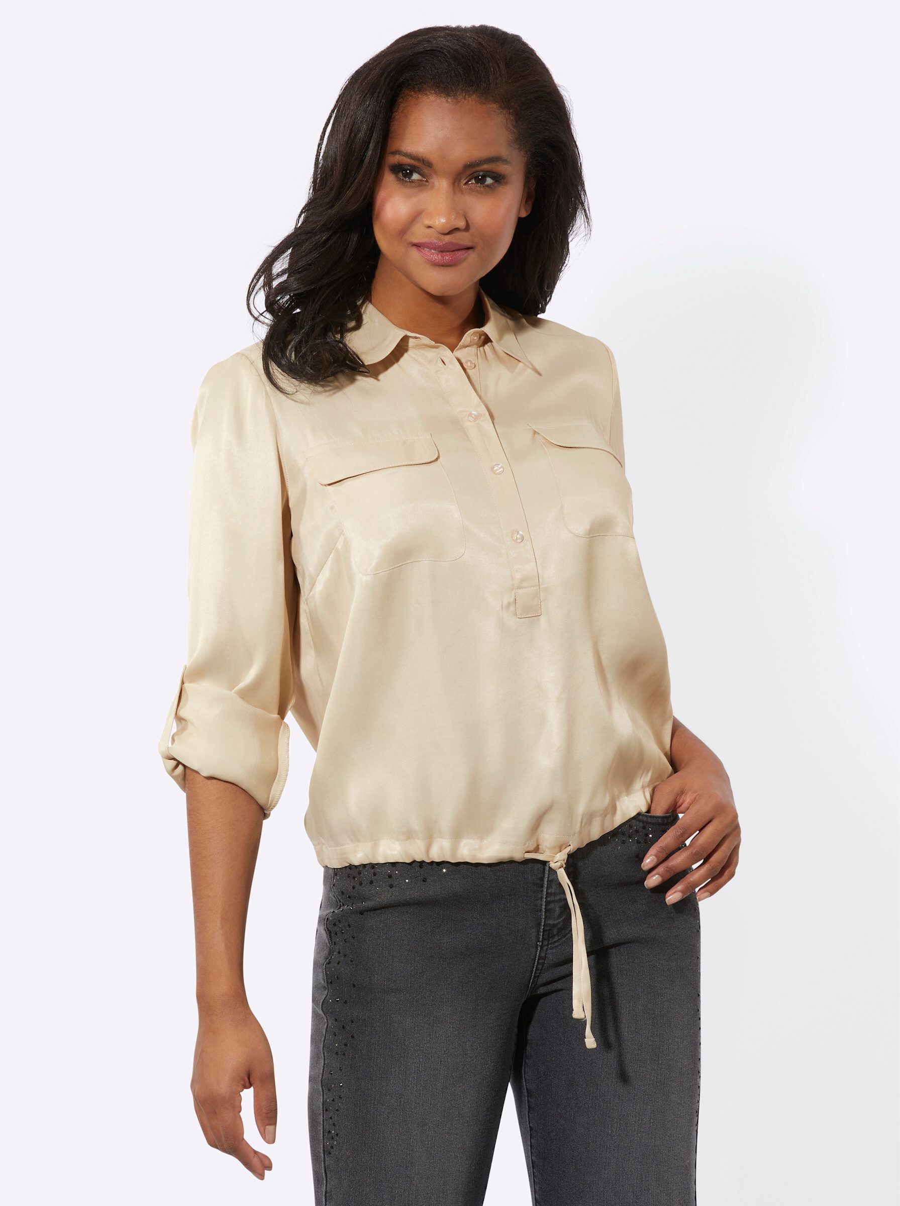 Klassische Bluse Langarm-Bluse