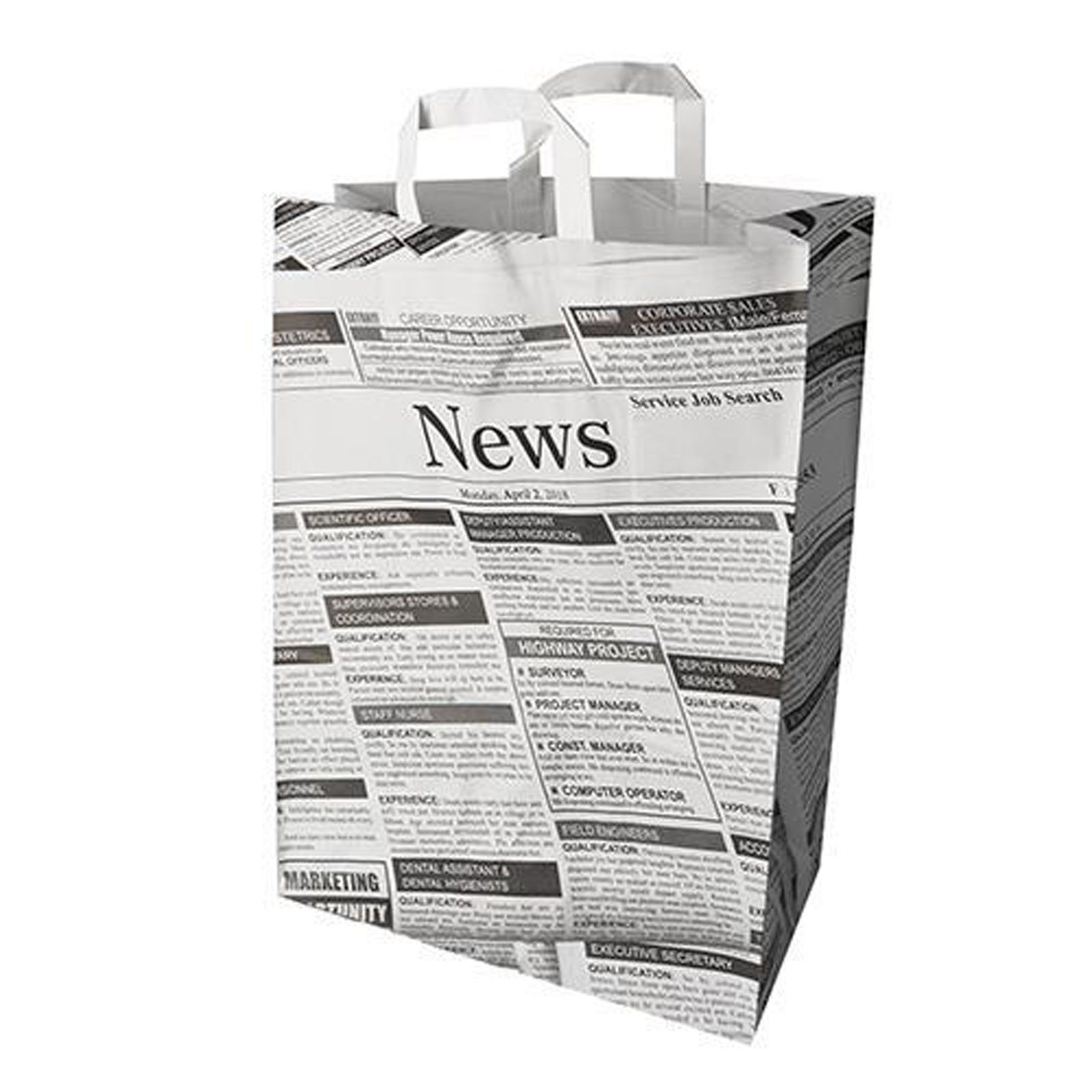 17 Newsprint PAPSTAR Papiertüten Stück Tragegriff Einkaufsbeutel 44 200 x 32 x cm mit