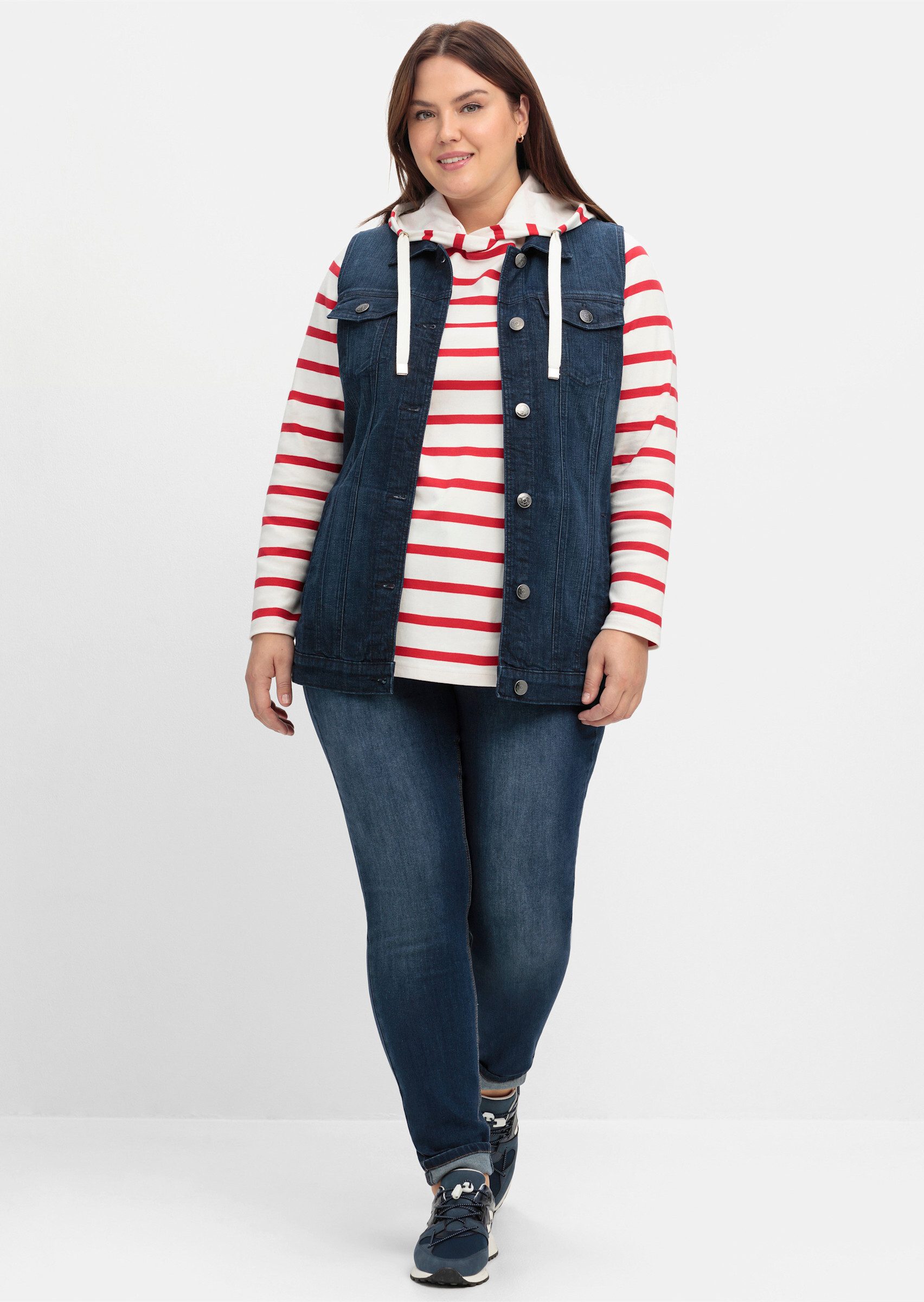 Sheego Jerseyweste Jeans-Weste günstig online kaufen