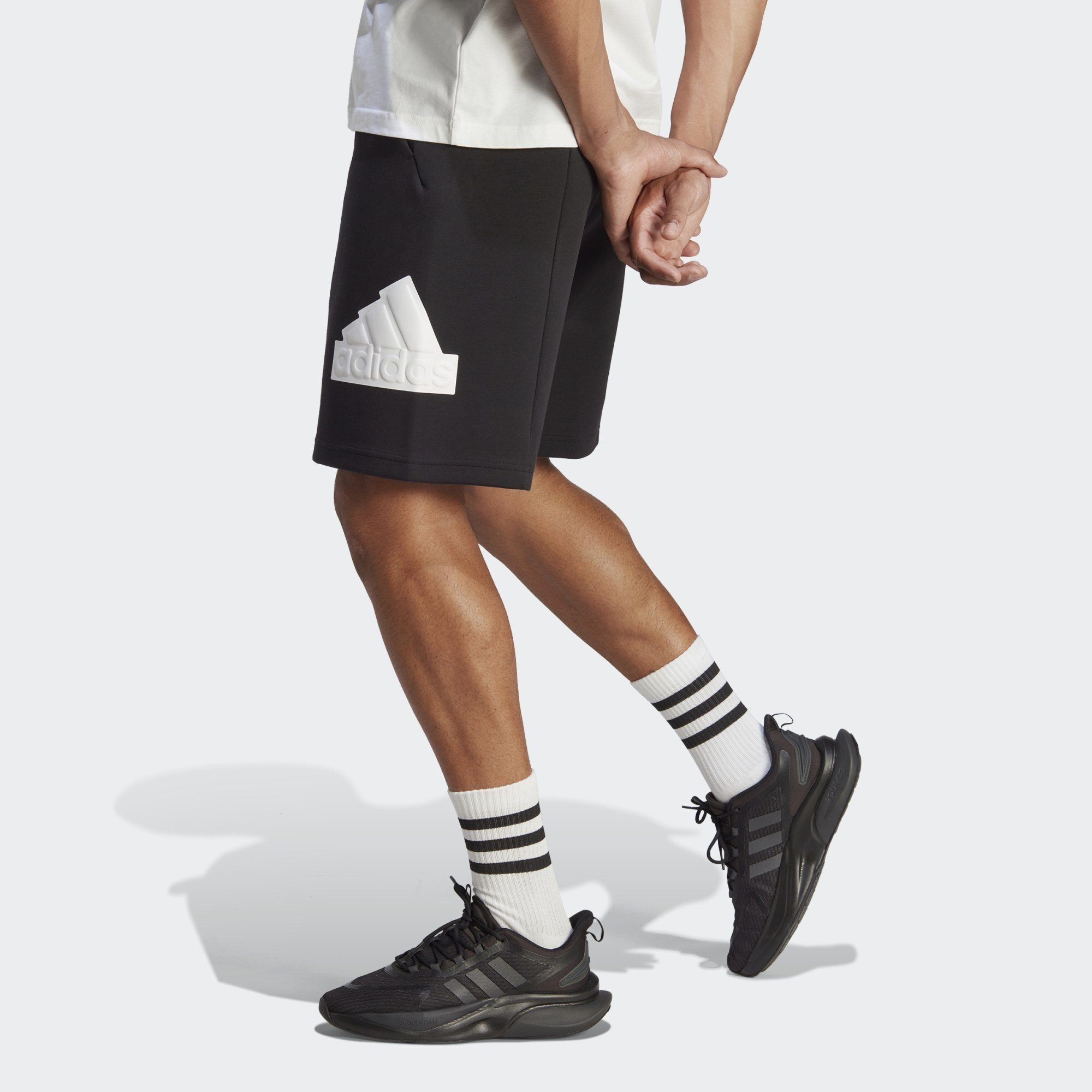 adidas Sportswear Funktionsshorts FUTURE SHORTS White OF Black SPORT / ICONS BADGE