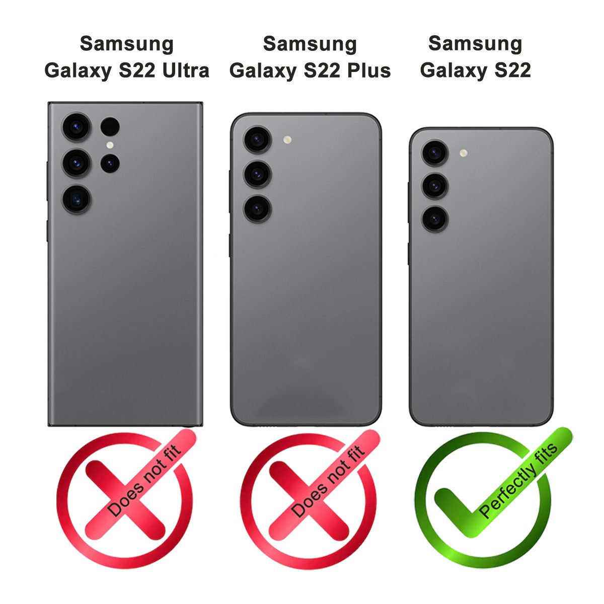 Burkley Handytasche Samsung Galaxy S22 Handytasche mit modularem Case (1-tlg., Book Case Lederhülle mit Kartenfach und Magnetverschluss), herausnehmbare Innenhülle, Kartenfächer mit Kick-Stand