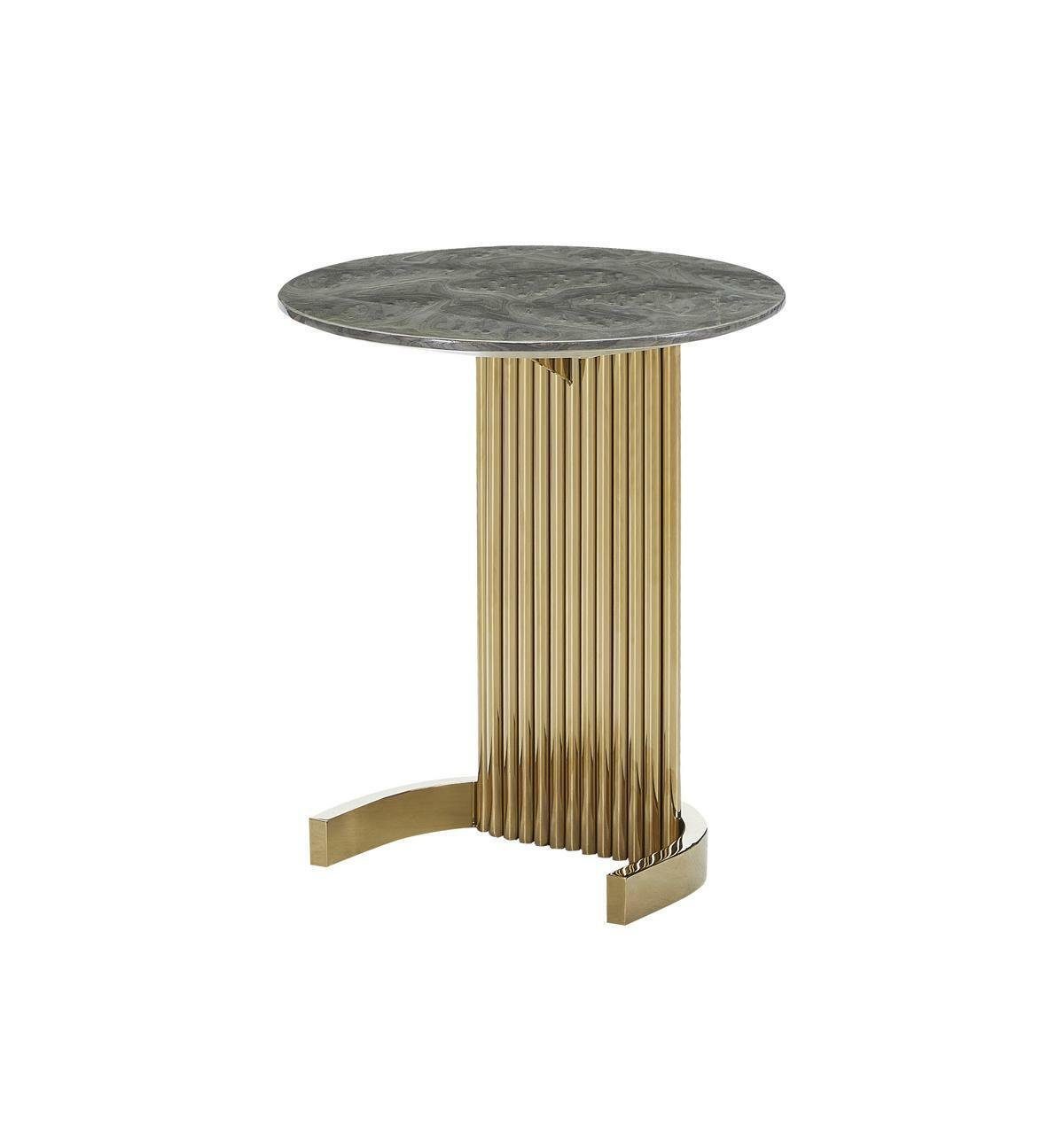 Beistelltisch Gold Luxus Design Wohnzimmer Tisch JVmoebel Tische Marmor Möbel Beistelltisch