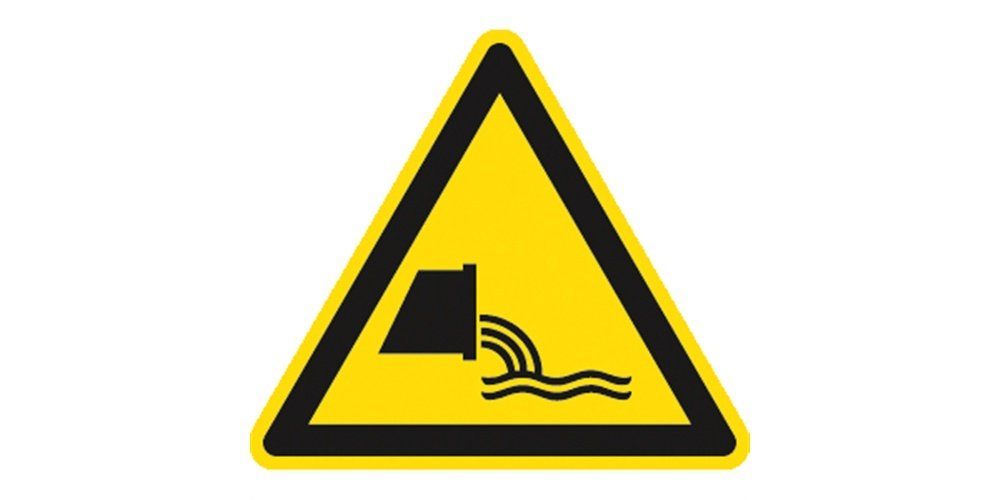 Thumbnail - König Werbeanlagen Hinweisschild Warnung vor Abwassereinleitung, Symbolschild, ISO 20712-1