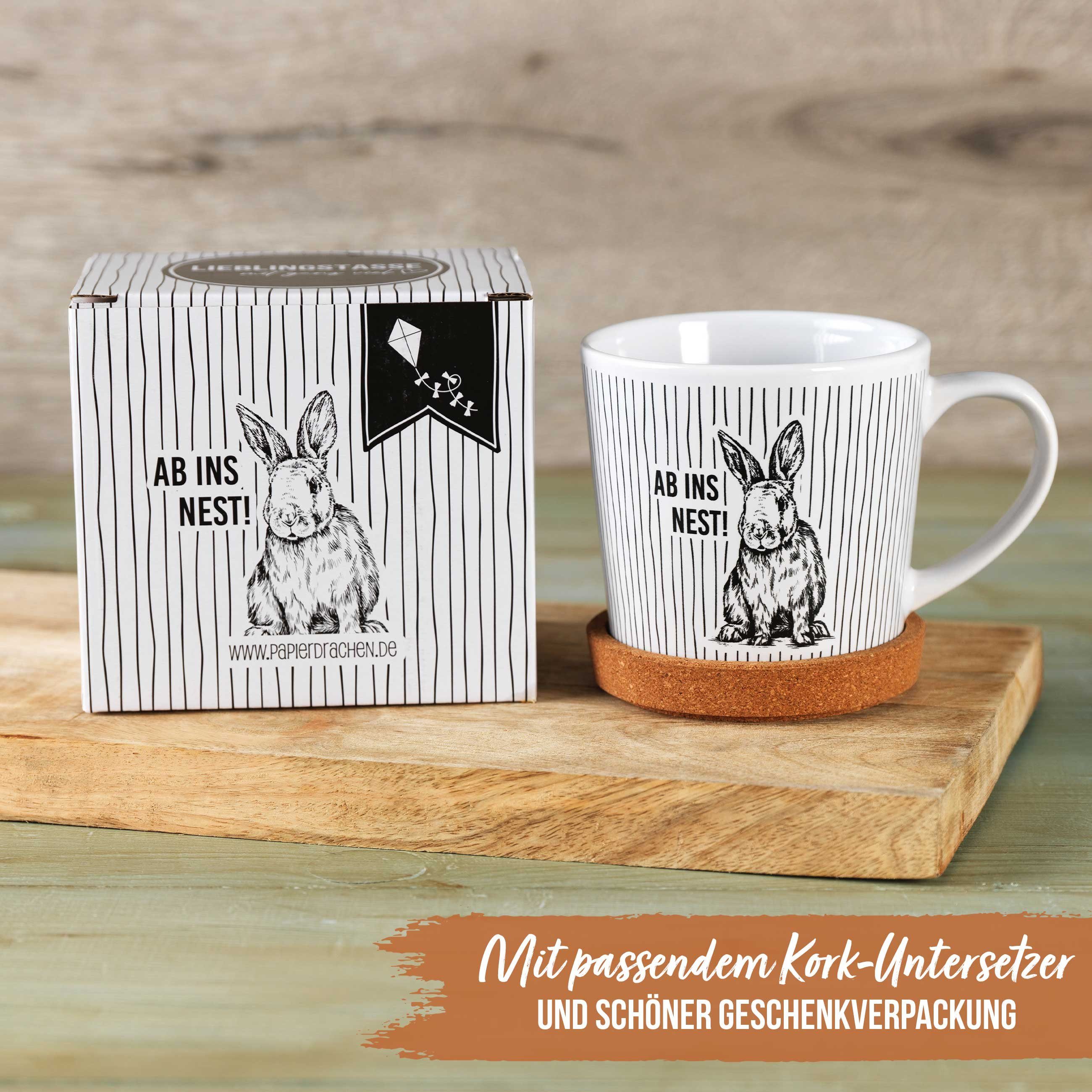 PAPIERDRACHEN Tasse Tasse mit Kork Untersetzer