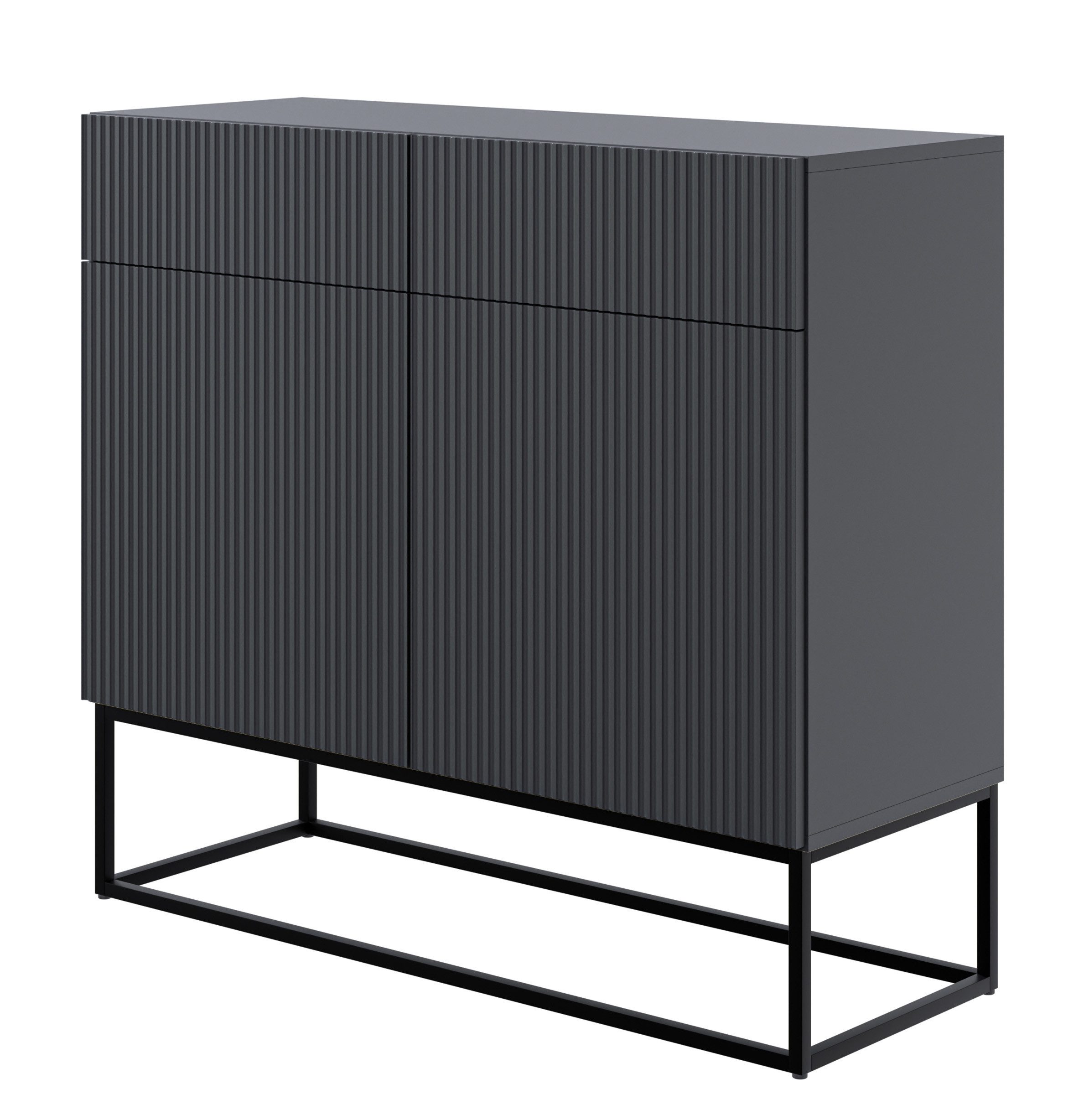 Selsey Sideboard VELDIO, 2-türig mit 2 Schubladen und schwarzem Gestell, 10 günstig online kaufen