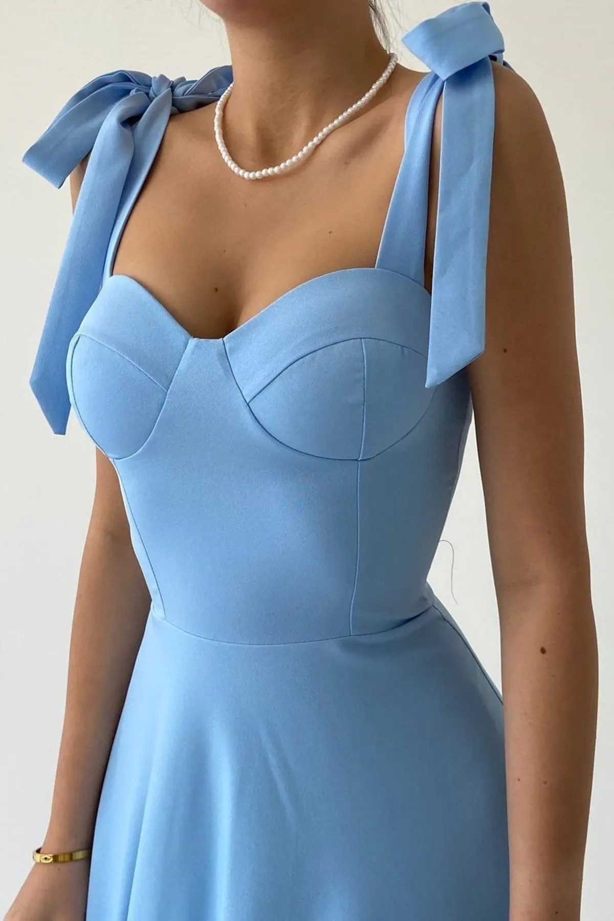 WOMAN VISION Minikleid Midi-langes ausgestelltes Kleid mit Schnürung und Tr günstig online kaufen