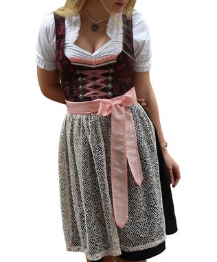 Entari Dirndl 528GT Trachtenkleid Bordo geblümt (3tlg)