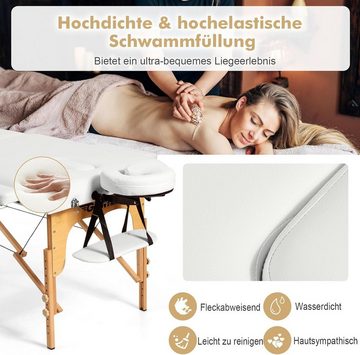 KOMFOTTEU Massageliege Massagetisch, 2 Zonen, bis 200kg belastbar