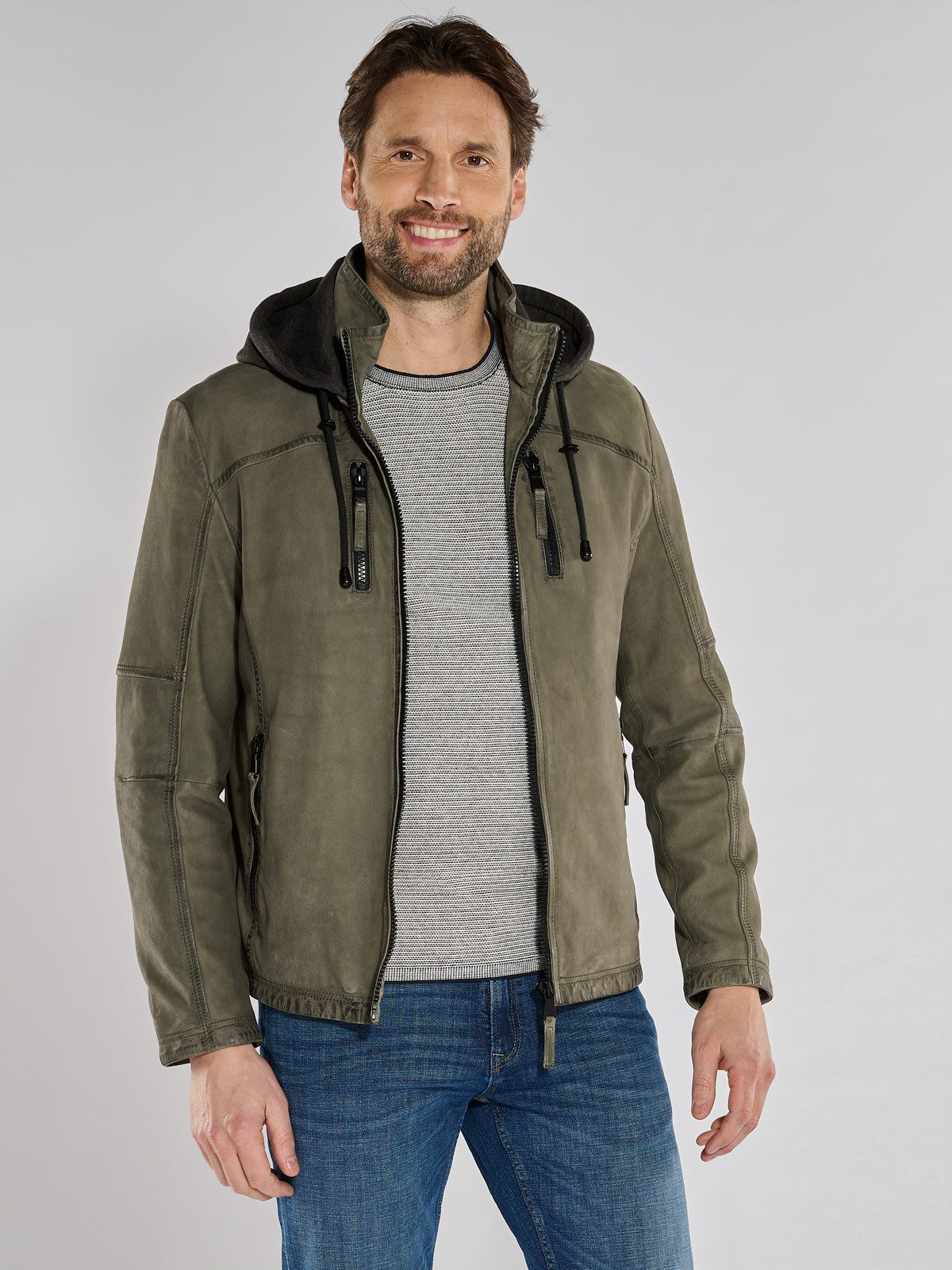Engbers Lederjacke Lederjacke mit abnehmbarer Kapuze günstig online kaufen
